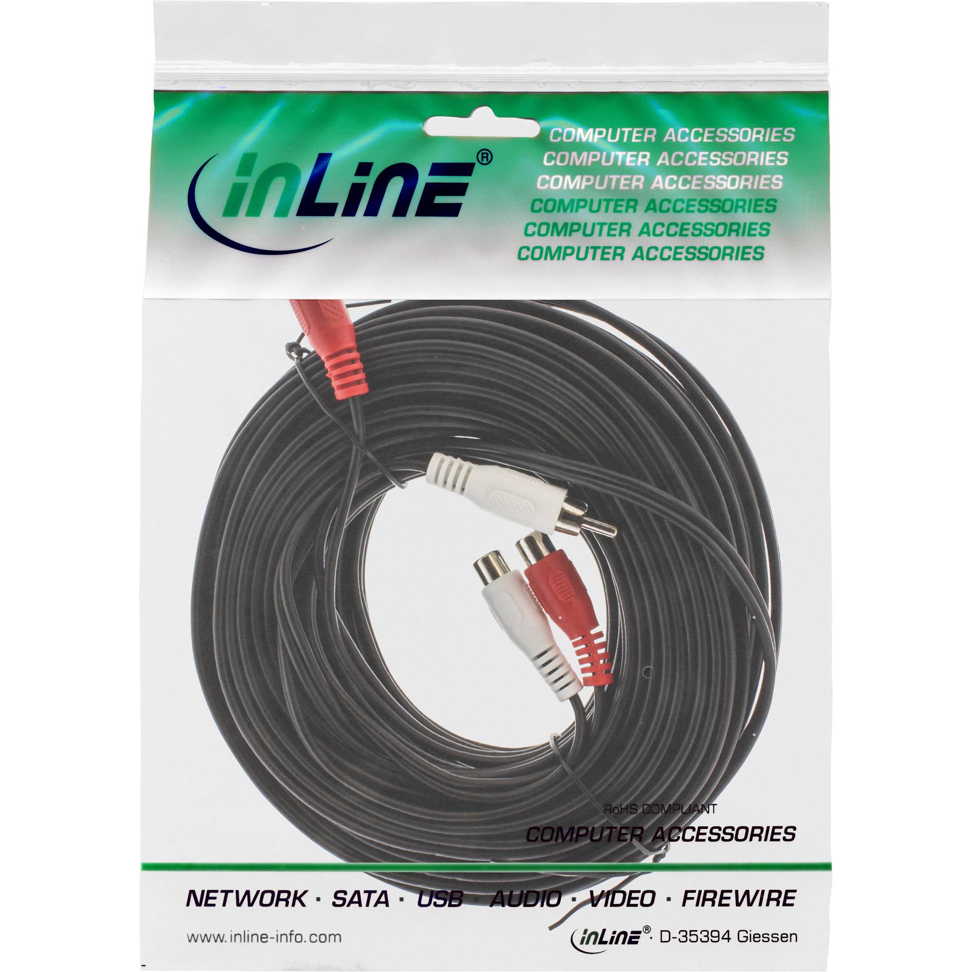 INLINE - Cinch Verlängerung - 2x Cinch - Stecker / Buchse - 20m