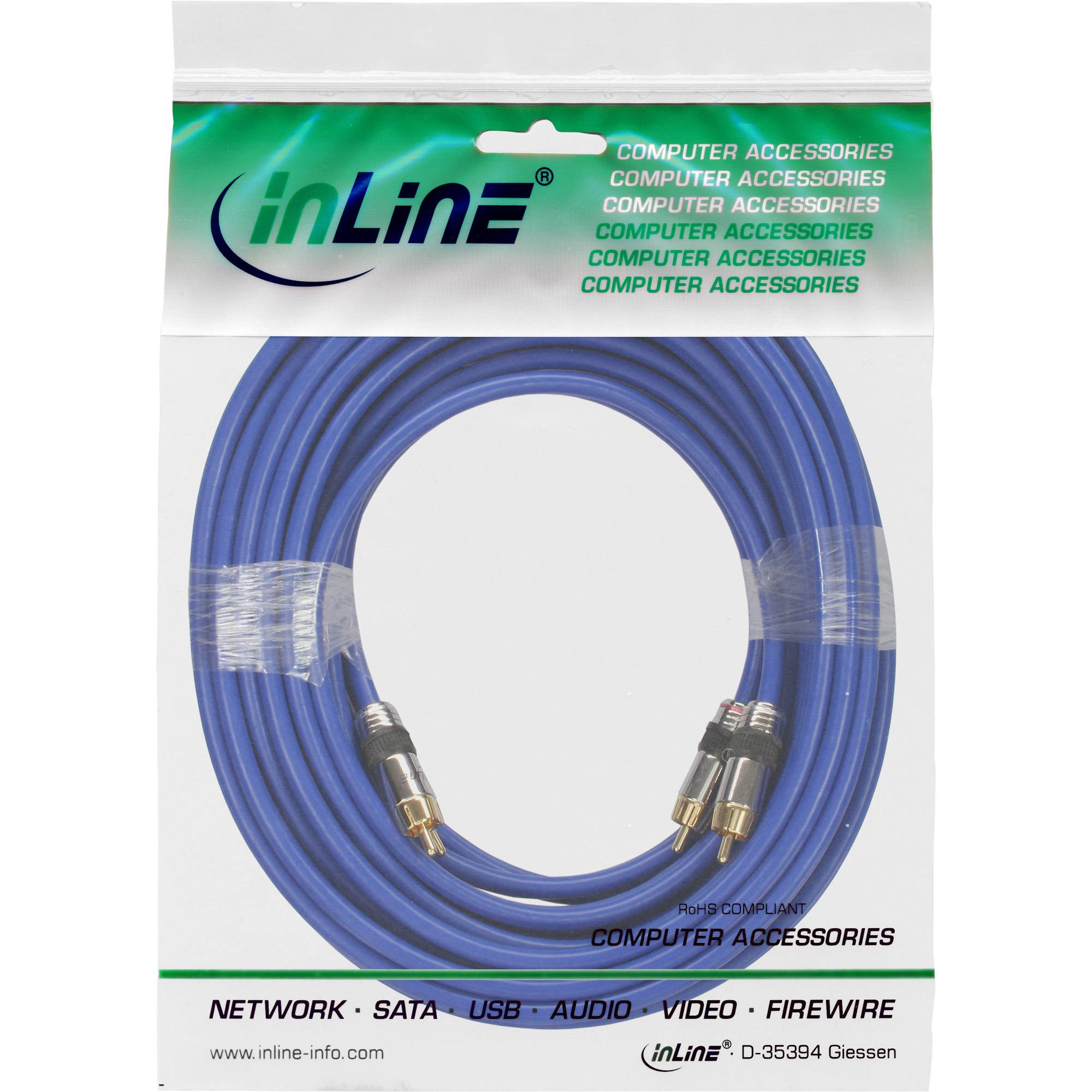 INLINE - Cinch Kabel AUDIO - PREMIUM - 2x Cinch Stecker / Stecker - 10m