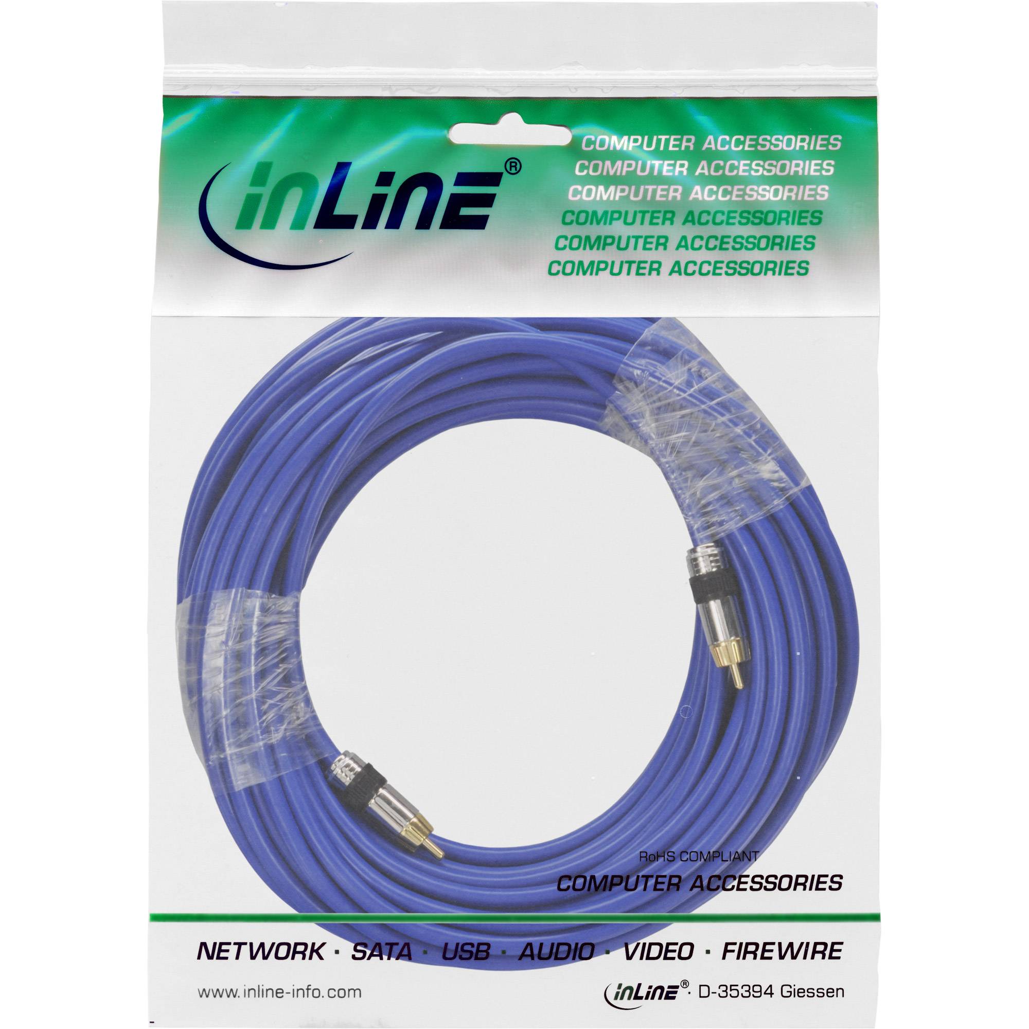 INLINE - Cinch Kabel AUDIO - PREMIUM - 1x Cinch Stecker / Stecker - 15m