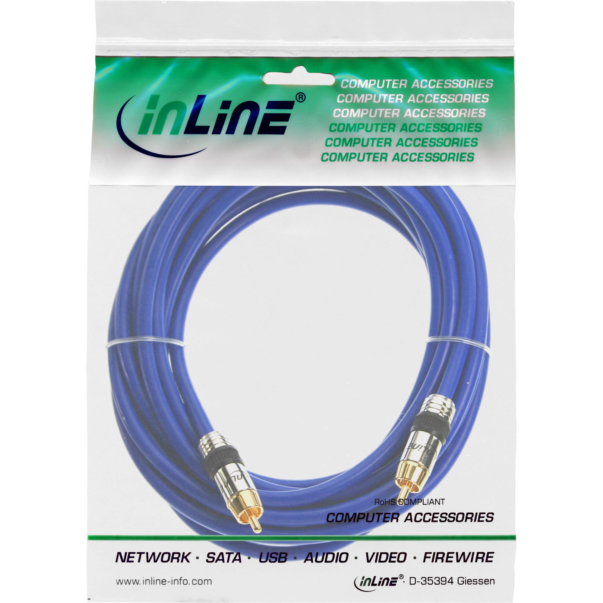 INLINE - Cinch Kabel AUDIO - PREMIUM - 1x Cinch Stecker / Stecker - 5m