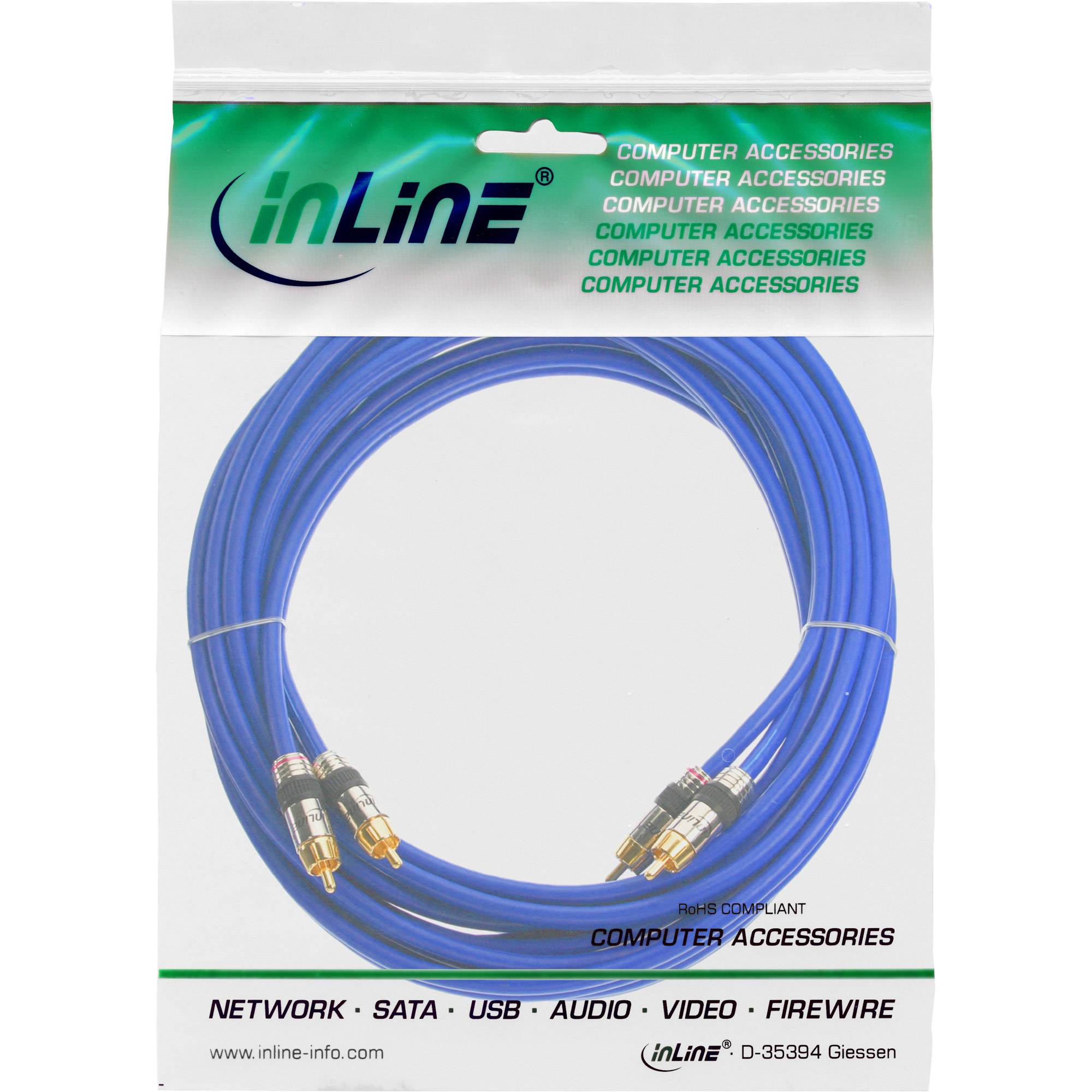 INLINE - Cinch Kabel AUDIO - PREMIUM - 2x Cinch Stecker / Stecker - 7m