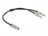 Delock Headsetadapter - Mini-Phone Stereo 3,5 mm 4-polig weiblich zu Stereo Mini