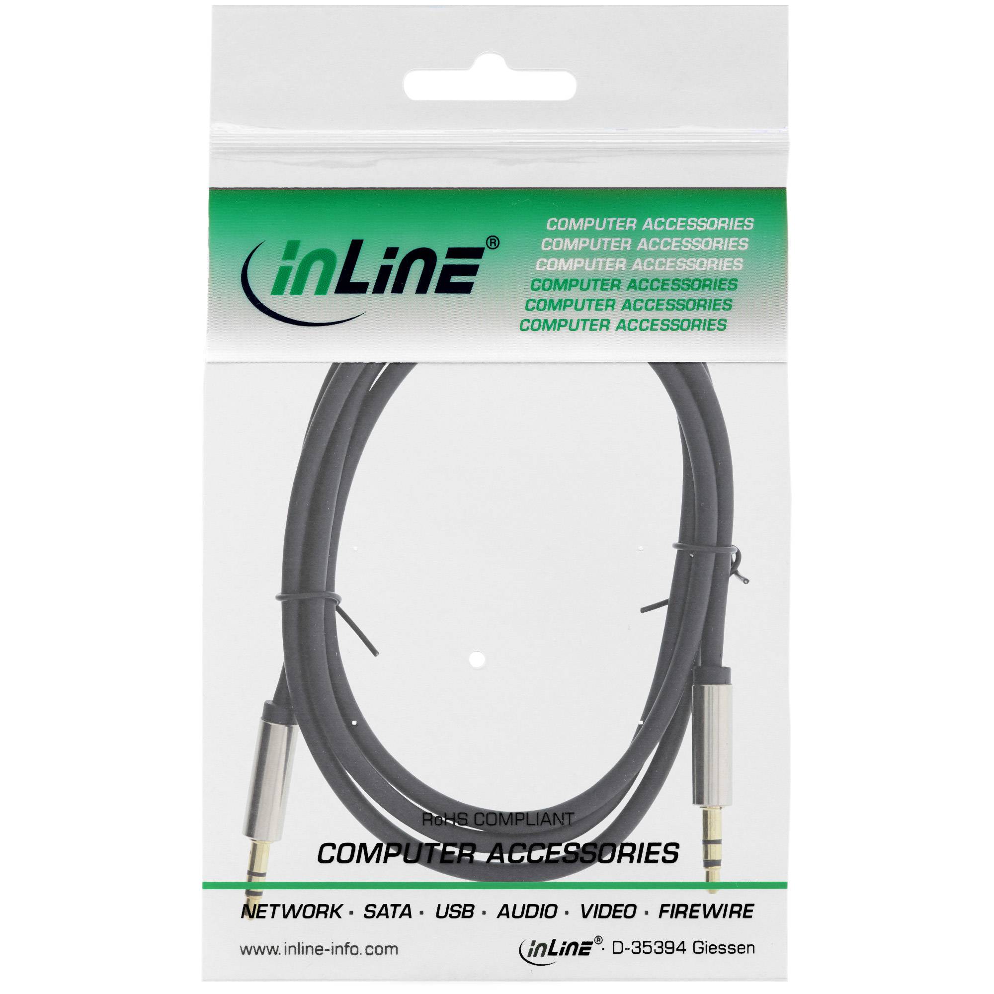 INLINE - Slim Audio Kabel Klinke 3,5mm ST/ST - Stereo - 1m