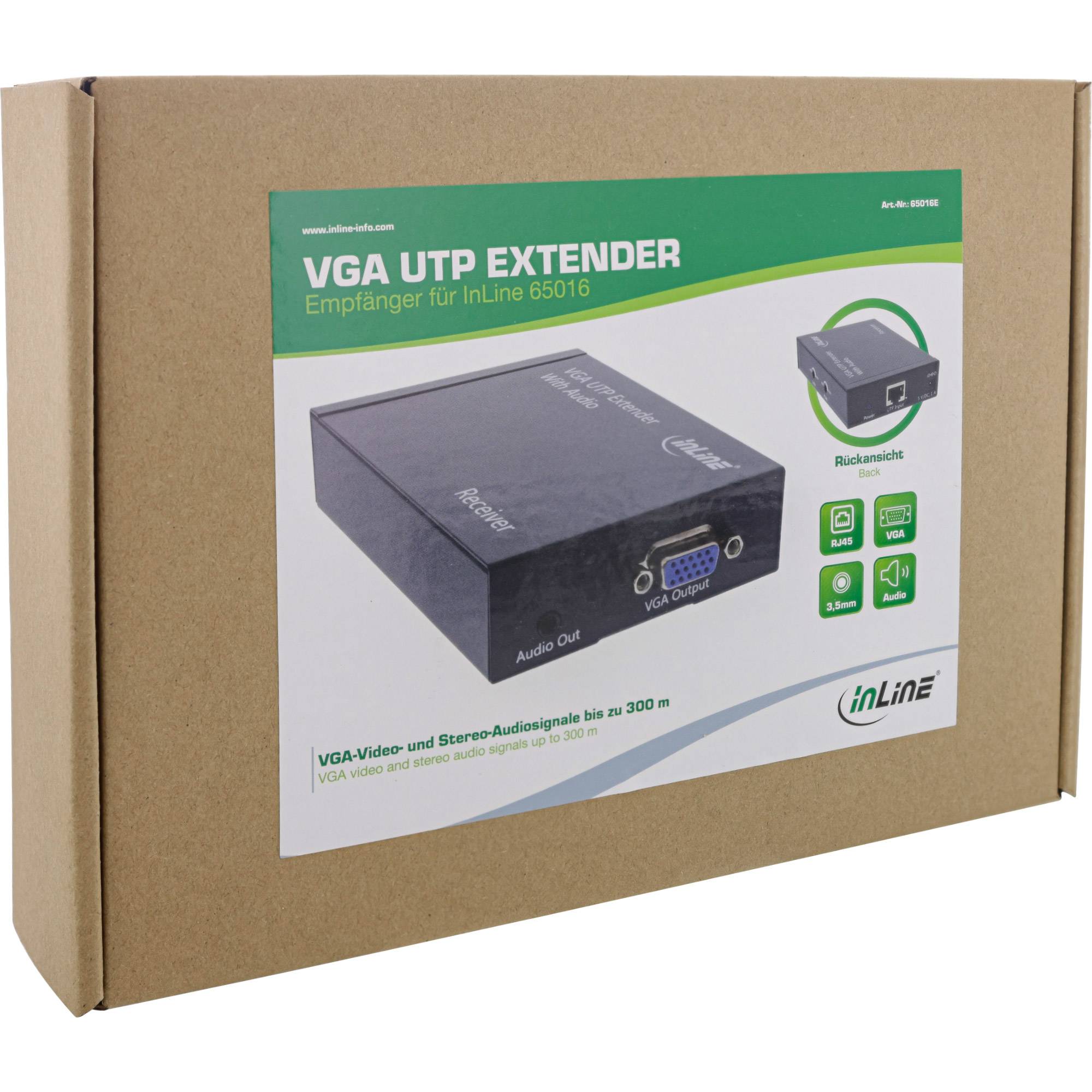 INLINE - VGA Extender/Empfänger über UTP - mit Audio - bis 300m