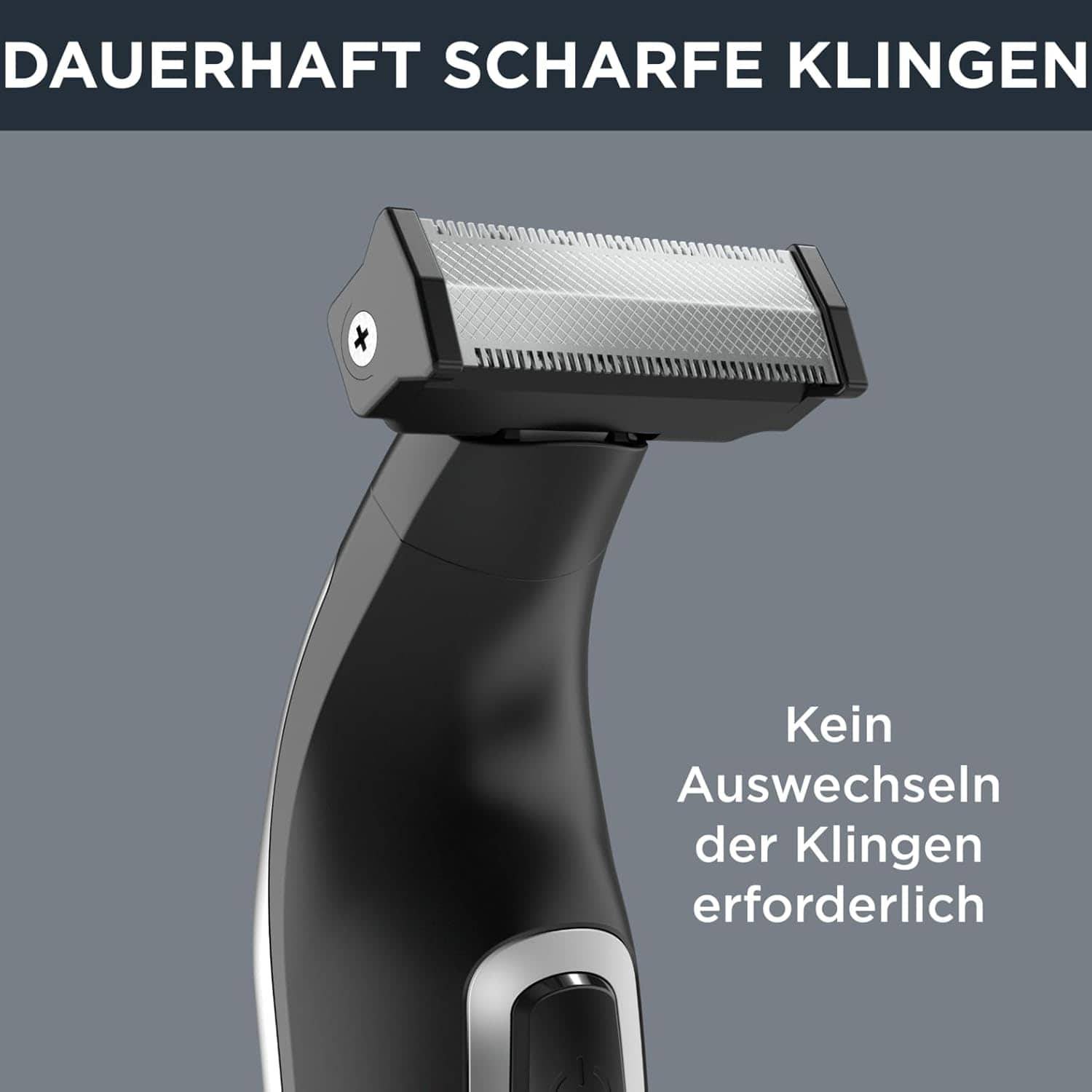 ROWENTA Barttrimmer Forever Sharp TN6000, schwarz-silber, selbstschärfende Klingen