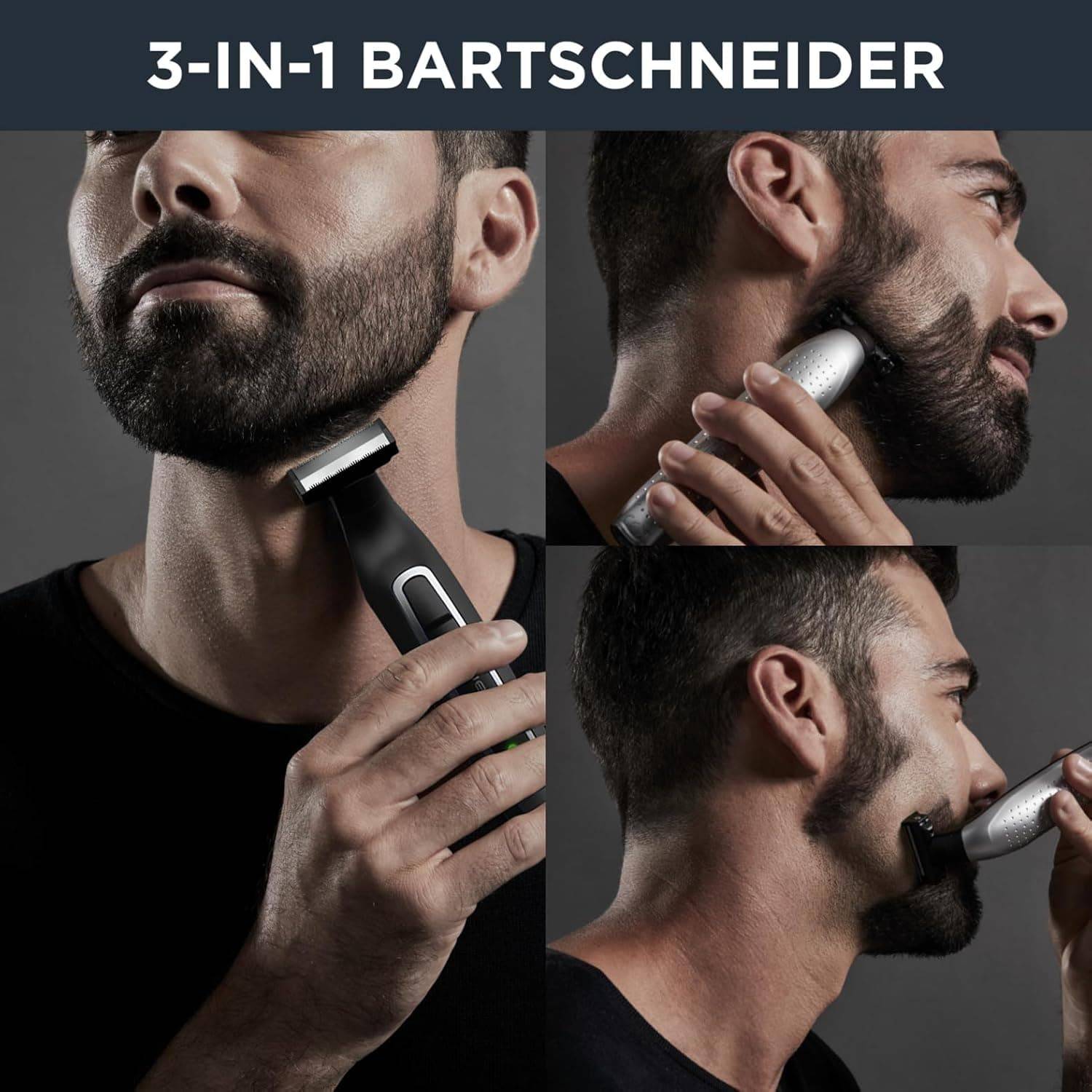 ROWENTA Barttrimmer Forever Sharp TN6000, schwarz-silber, selbstschärfende Klingen