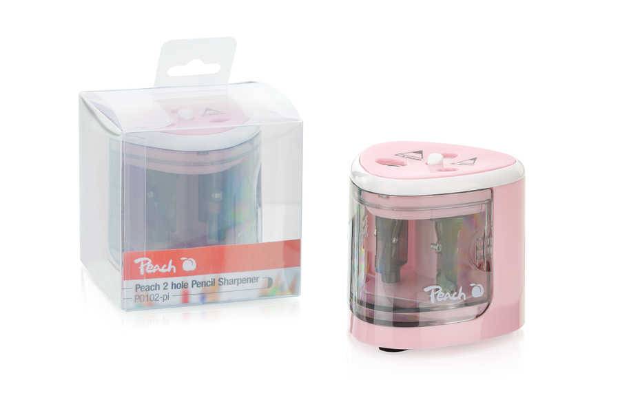 Peach PO102 - Elektrischer Bleistiftspitzer - Rose - Weiß - 1,2 cm - 6 mm - Akku