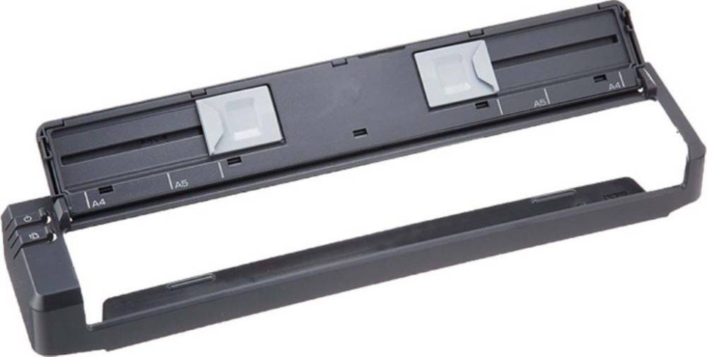 Fotokopierer-Tonerkassette mit zwei weißen Griffen auf einem schwarzen Gehäuse, für einfaches Einsetzen und Herausnehmen konzipiert.