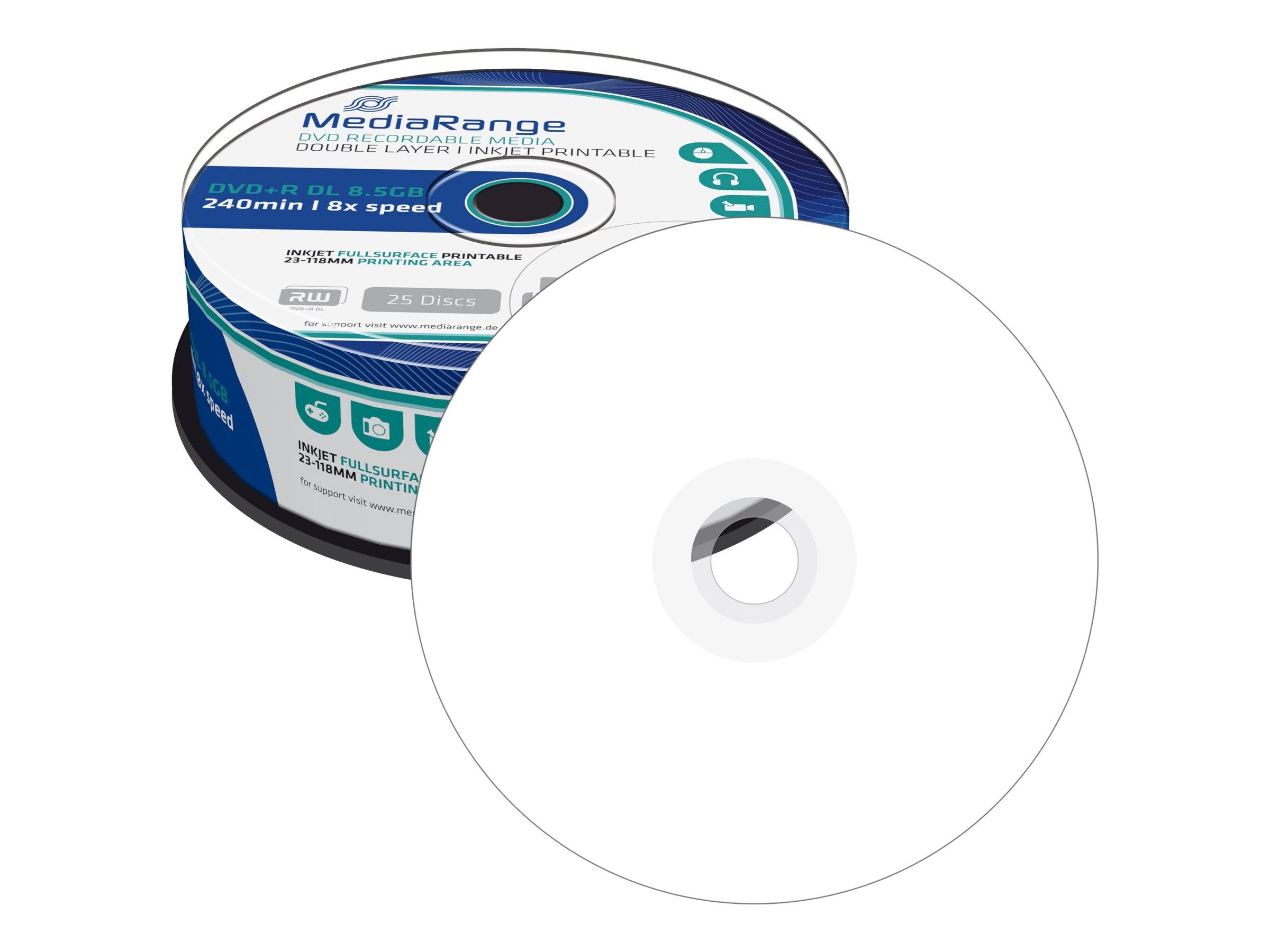MEDIARANGE 25 x DVD+R DL - 8.5 GB (240 Min.) 8x