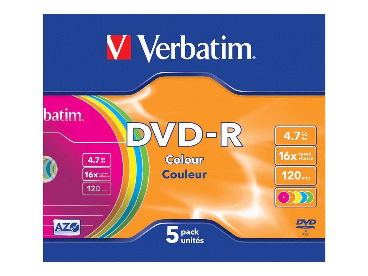 Verbatim DVD-R 5er-Packung mit 4,7 GB, 16x Geschwindigkeit, 120 Minuten und 