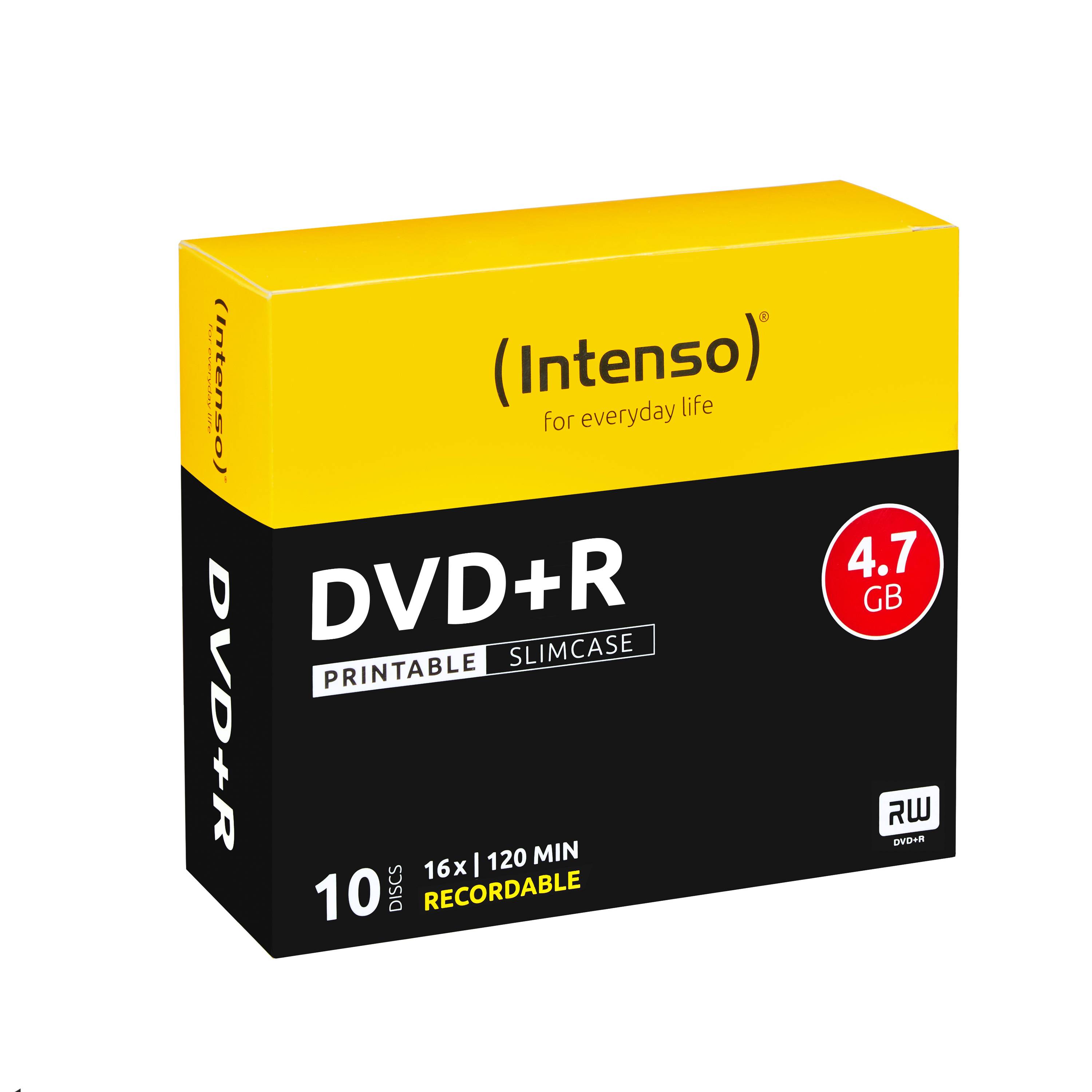 Intenso - 10 x DVD+R - 4.7 GB 16x - mit Tintenstrahldrucker bedruckbare Oberfläche