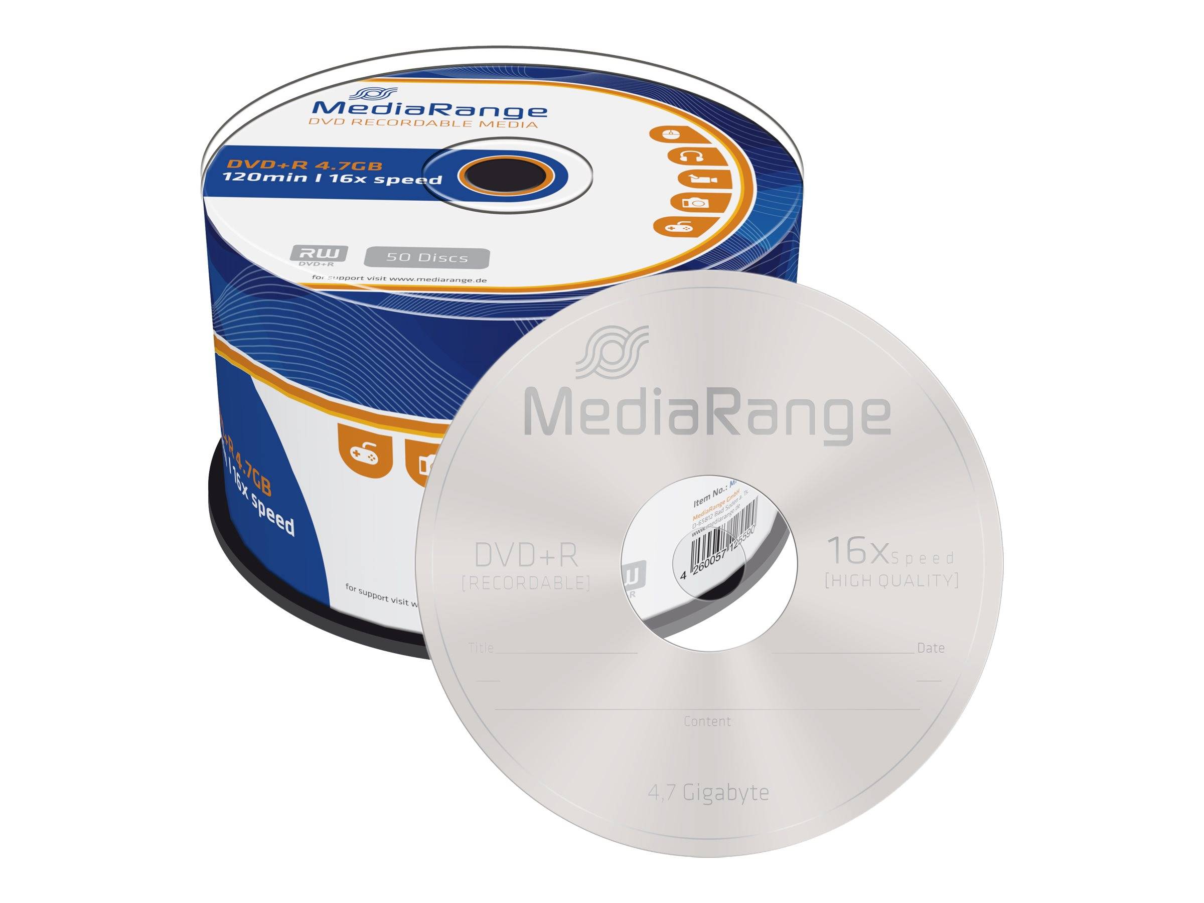 MediaRange - 50 x DVD+R - 4.7 GB (120 Min.) 16x