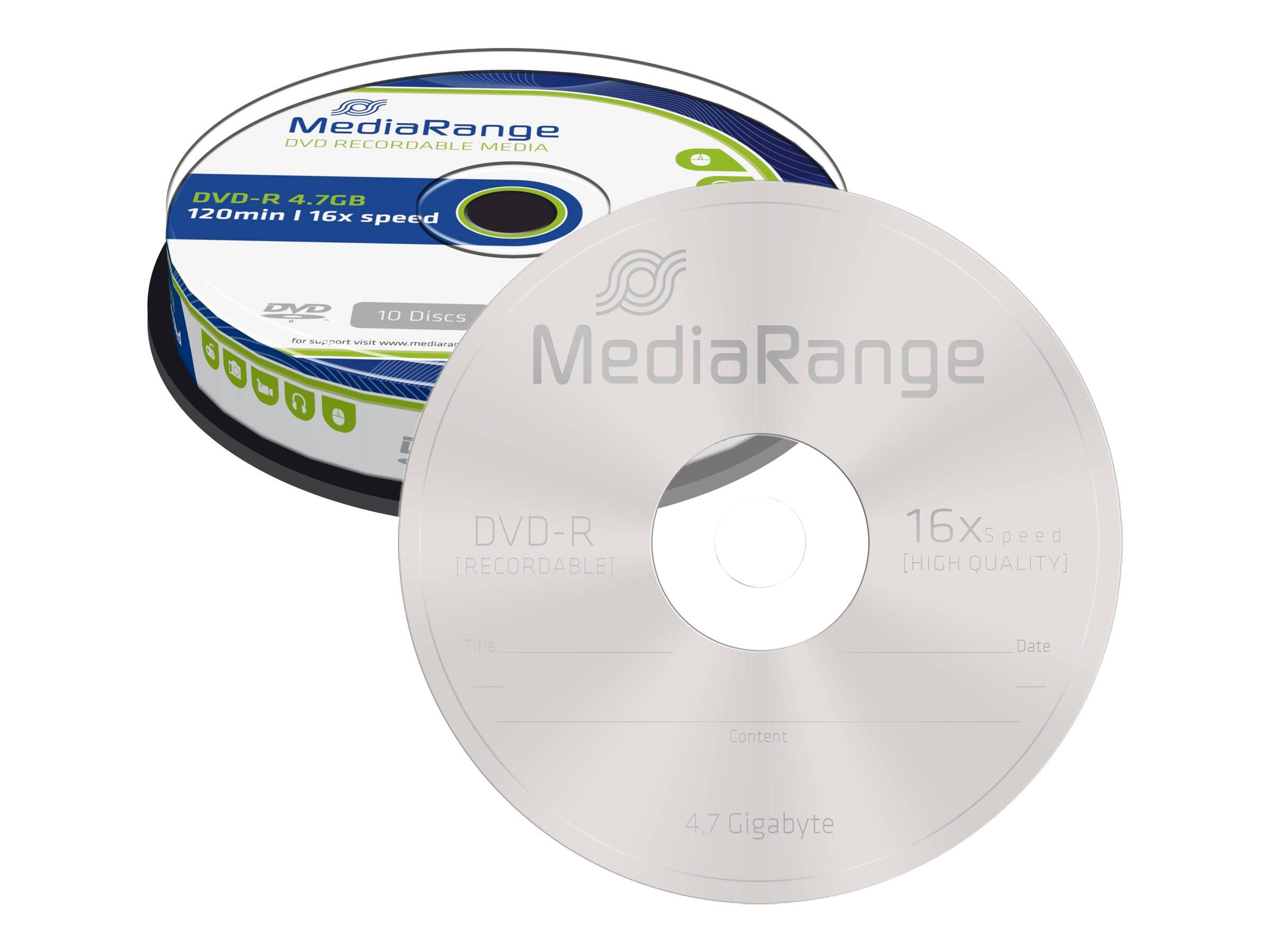 MEDIARANGE 10 x DVD-R - 4.7 GB (120 Min.) 16x
