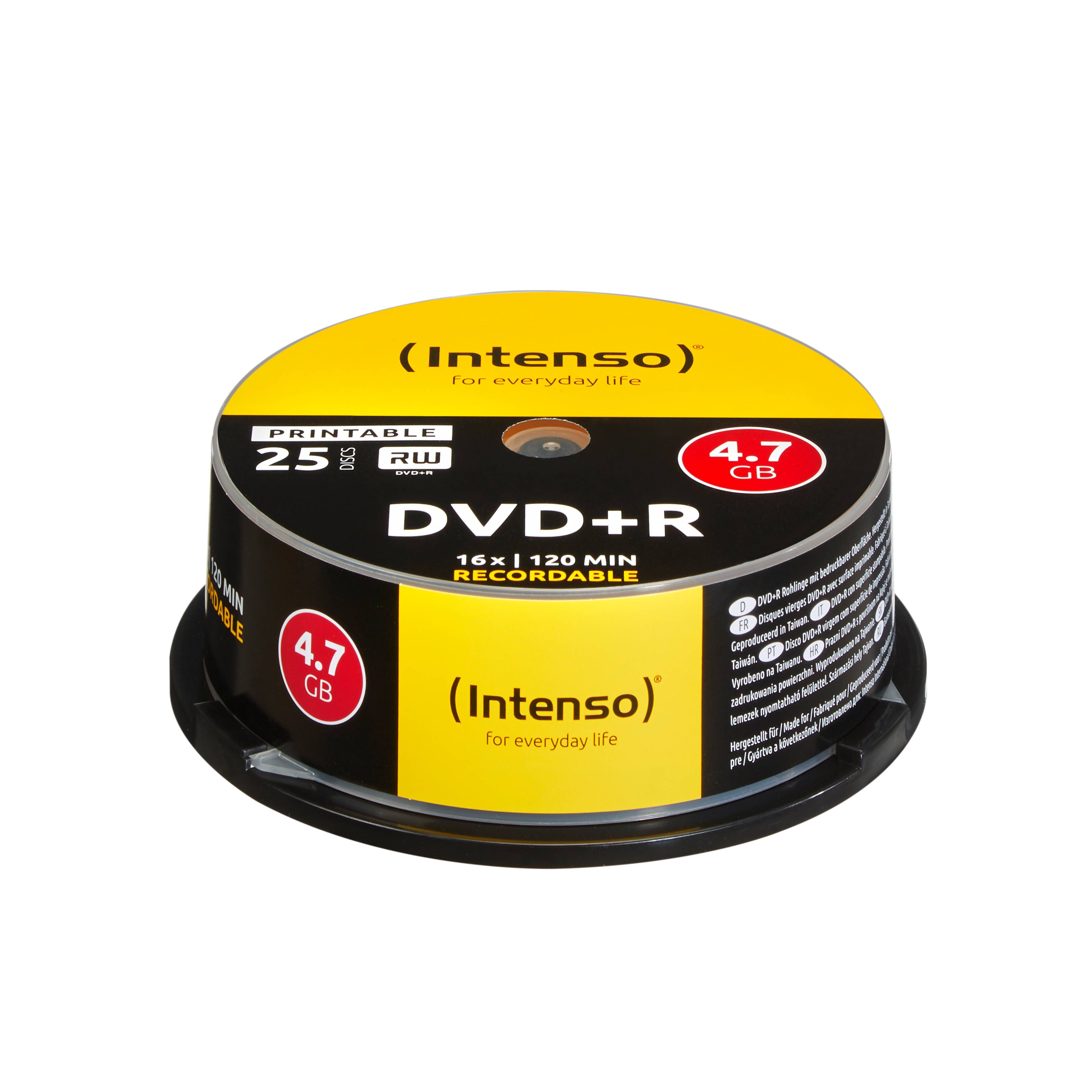 Intenso - 25 x DVD+R - 4.7 GB 16x - mit Tintenstrahldrucker bedruckbare Oberfläche