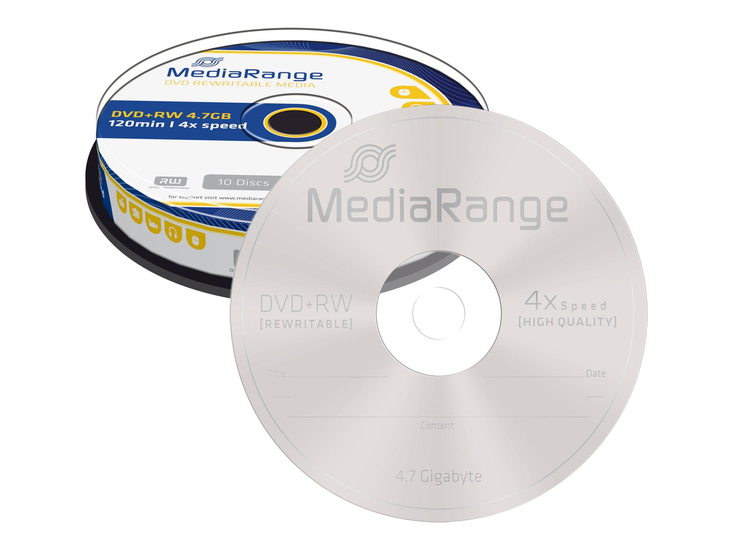 MEDIARANGE 10 x DVD+RW - 4.7 GB (120 Min.) 4x - Spindel