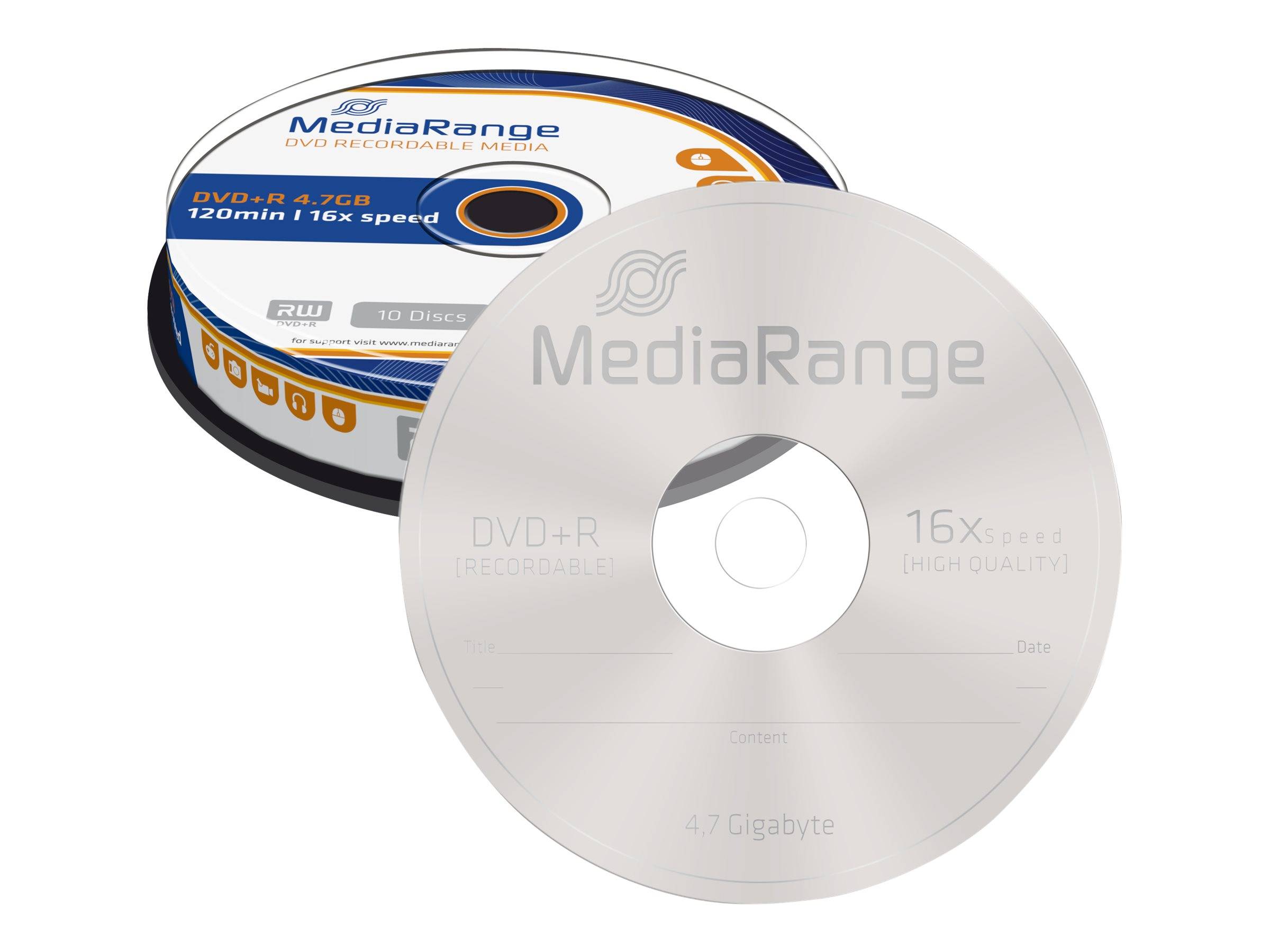 MediaRange - 10 x DVD+R - 4.7 GB (120 Min.) 16x