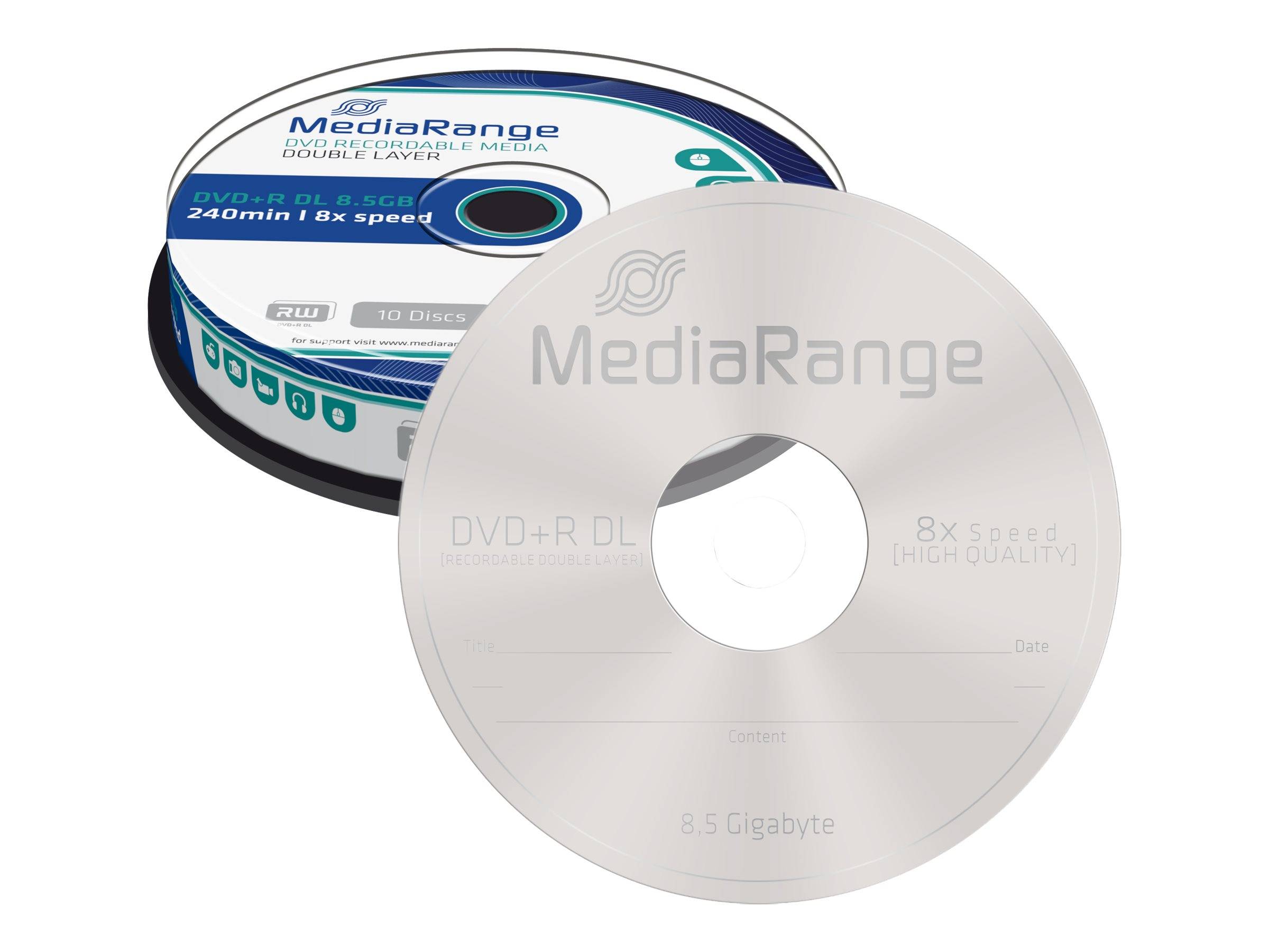 MediaRange - 10 x DVD+R DL - 8.5 GB (240 Min.) 8x