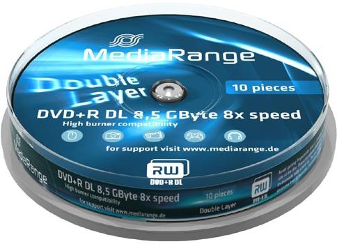 MediaRange - 10 x DVD+R DL - 8.5 GB (240 Min.) 8x