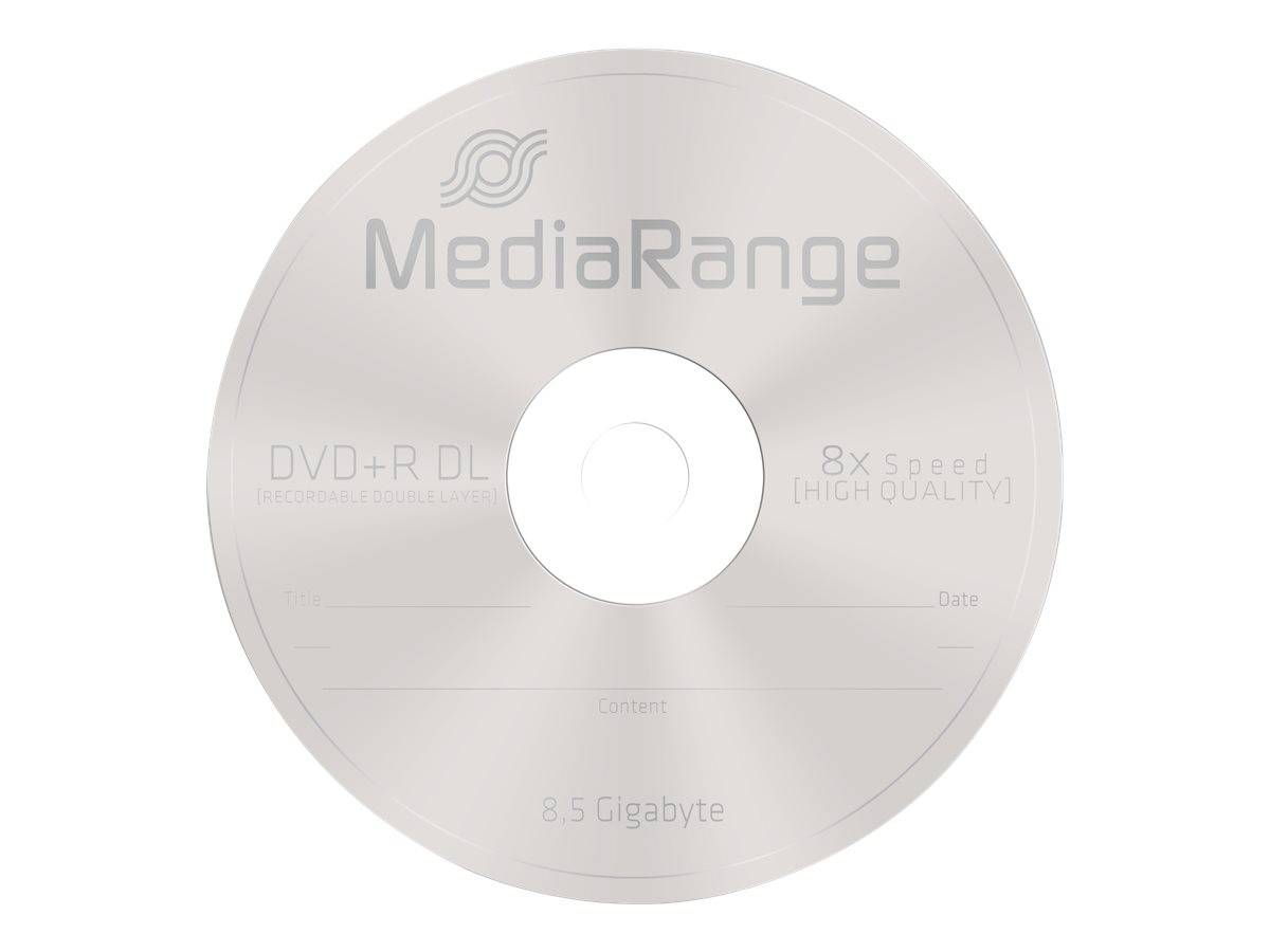 MediaRange - 5 x DVD+R DL - 8.5 GB (240 Min.) 8x