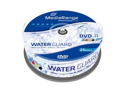 MediaRange Water Guard DVD-R Spindelpackung mit der Bezeichnung „25 Discs