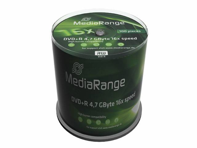 MediaRange - 100 x DVD+R - 4.7 GB (120 Min.) 16x