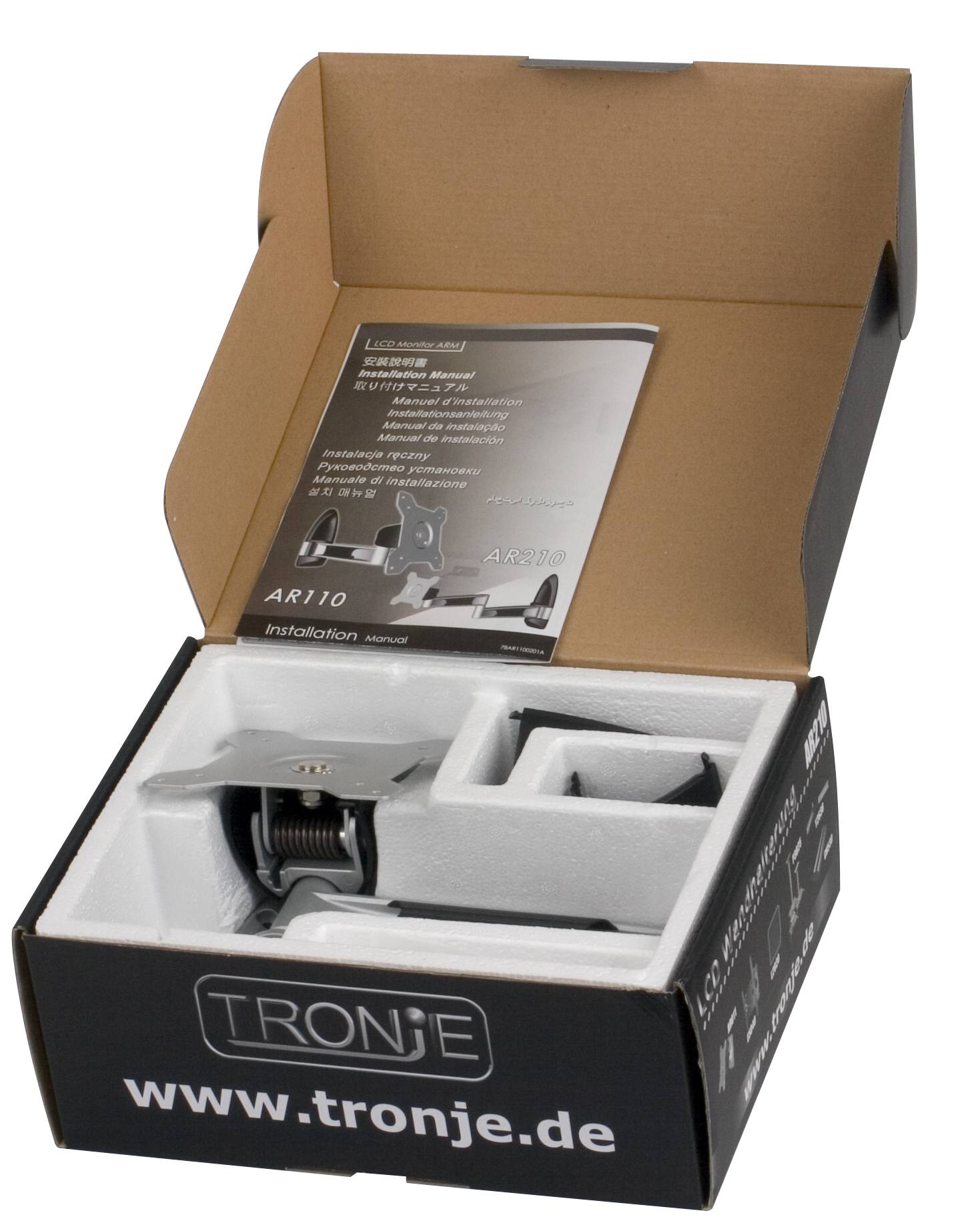 Tronje AR210 - Befestigungskit (Schwenk-/Neigschiene) für LCD-Display - Aluminium, Stahl - Bildschirmgröße: 38.1-61 cm (15"-24")