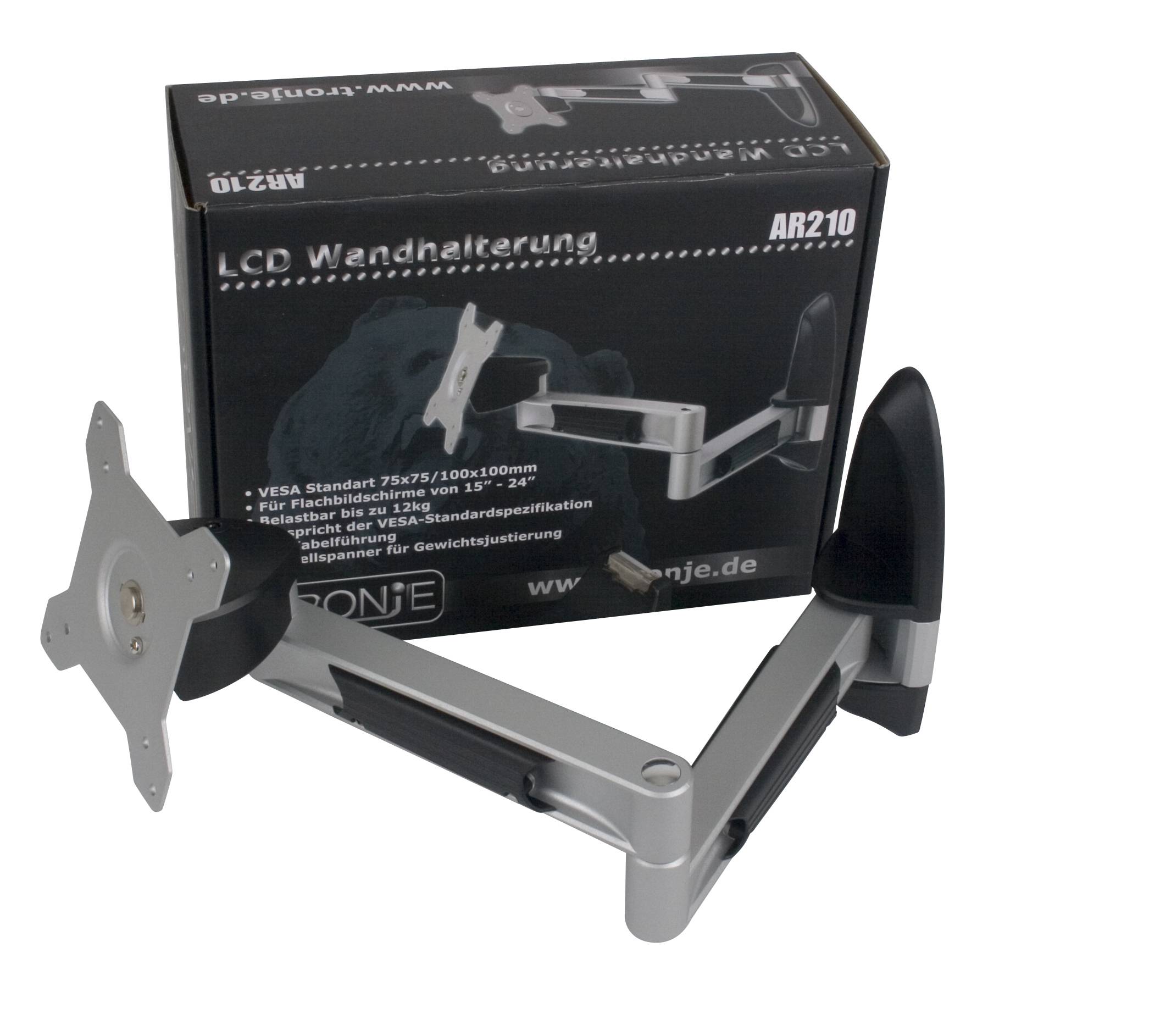 Tronje AR210 - Befestigungskit (Schwenk-/Neigschiene) für LCD-Display - Aluminium, Stahl - Bildschirmgröße: 38.1-61 cm (15"-24")