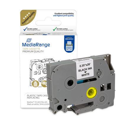MEDIARANGE Kunststoff-Schriftbandkassette - für/ersetzt Brother TZ-221/TZe-221 -