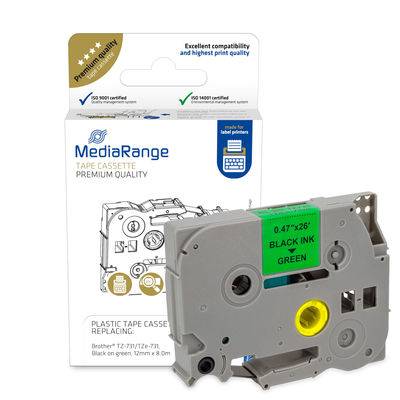 MEDIARANGE Kunststoff-Schriftbandkassette - für/ersetzt Brother TZ-731/TZe-731,p