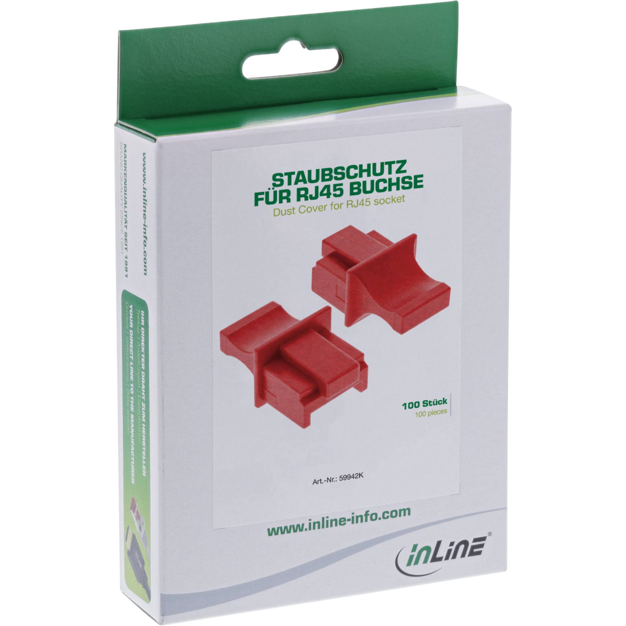 INLINE - Staubschutz - für RJ45 Buchse - rot 100er Pack