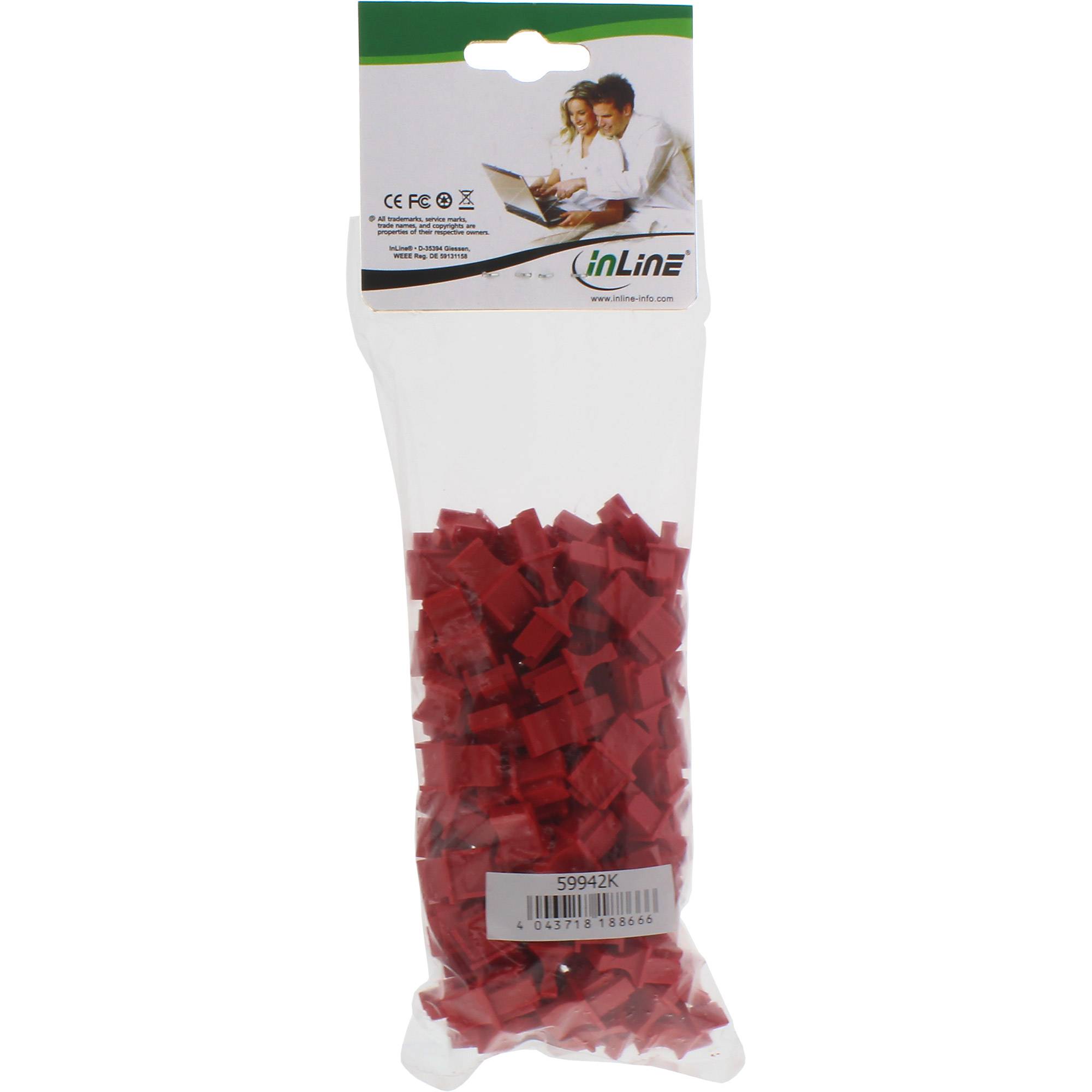 InLine - Schutzumschlag - Rot (Packung mit 100)