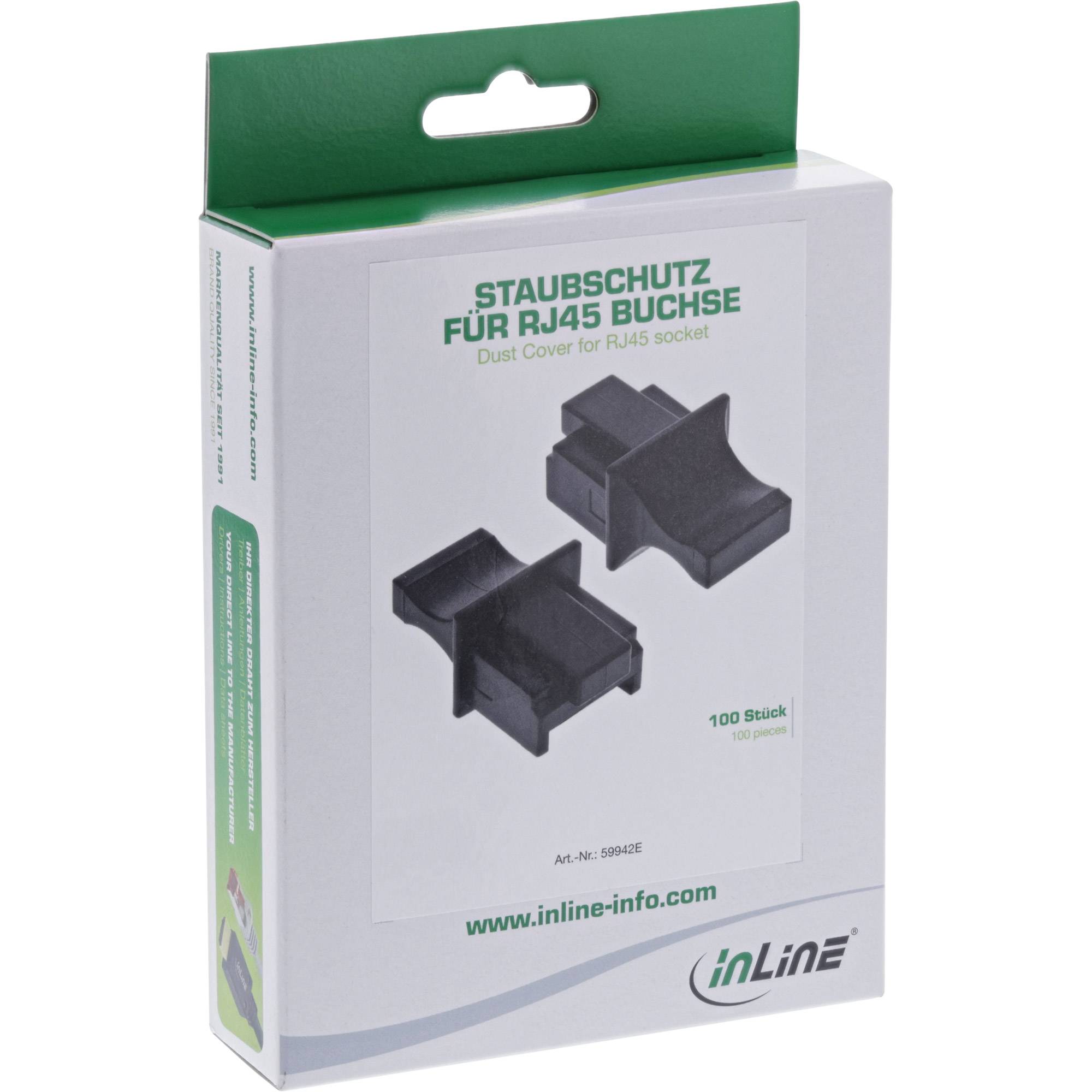 INLINE - Staubschutz - für RJ45 Buchse - schwarz 100er Pack