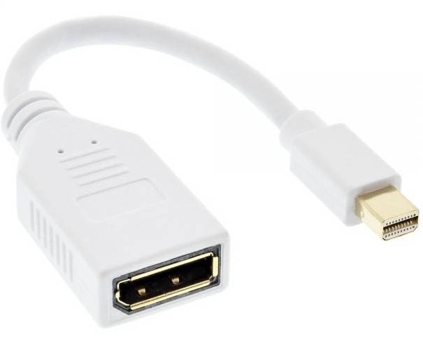 INLINE - Kabel Mini DisplayPort ST zu DisplayPort BU - 4K2K - weiß - 0,15m