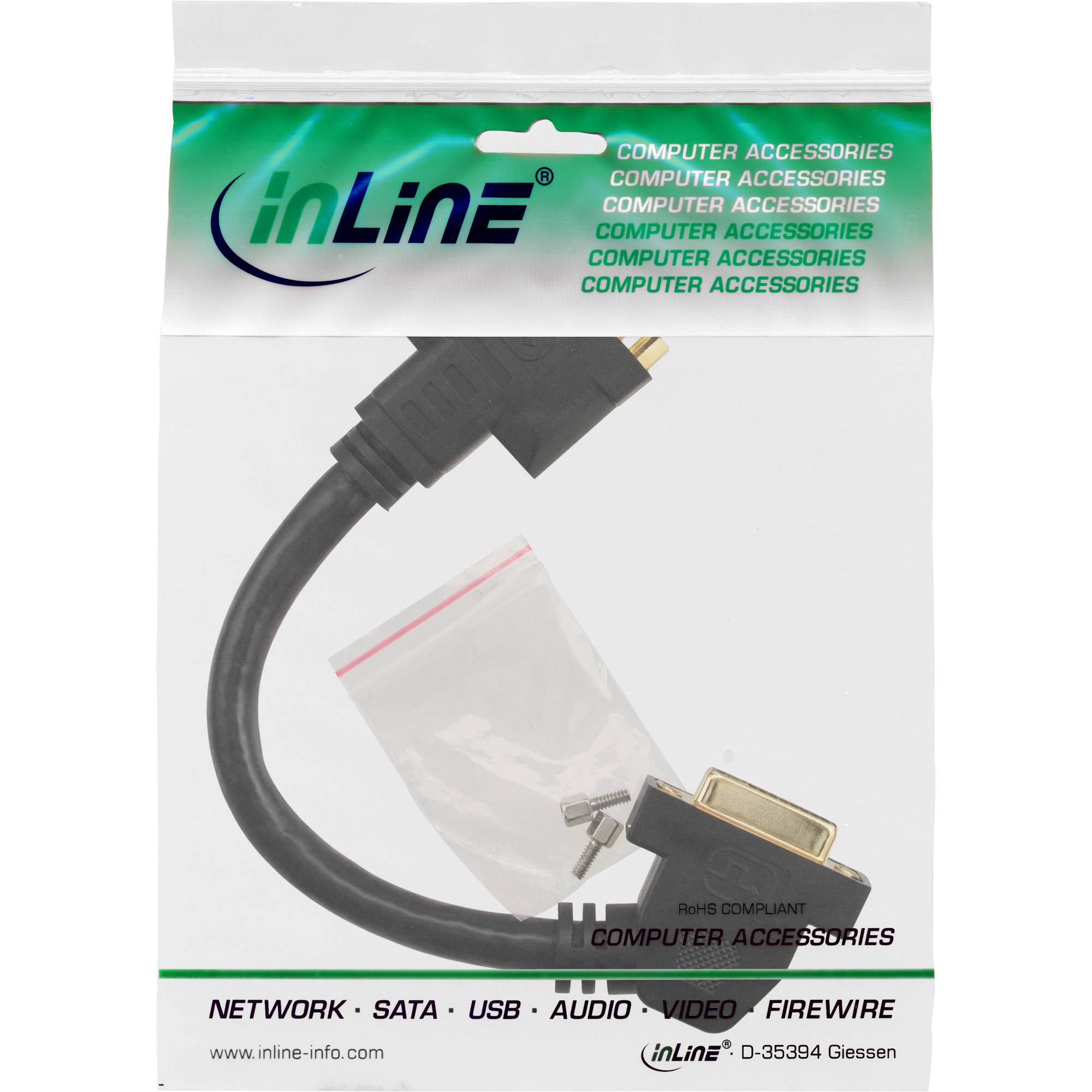 INLINE - DVI-I Adapterkabel - 24+5 Buchse/Buchse - zum Einbau - vergoldete Kontakte