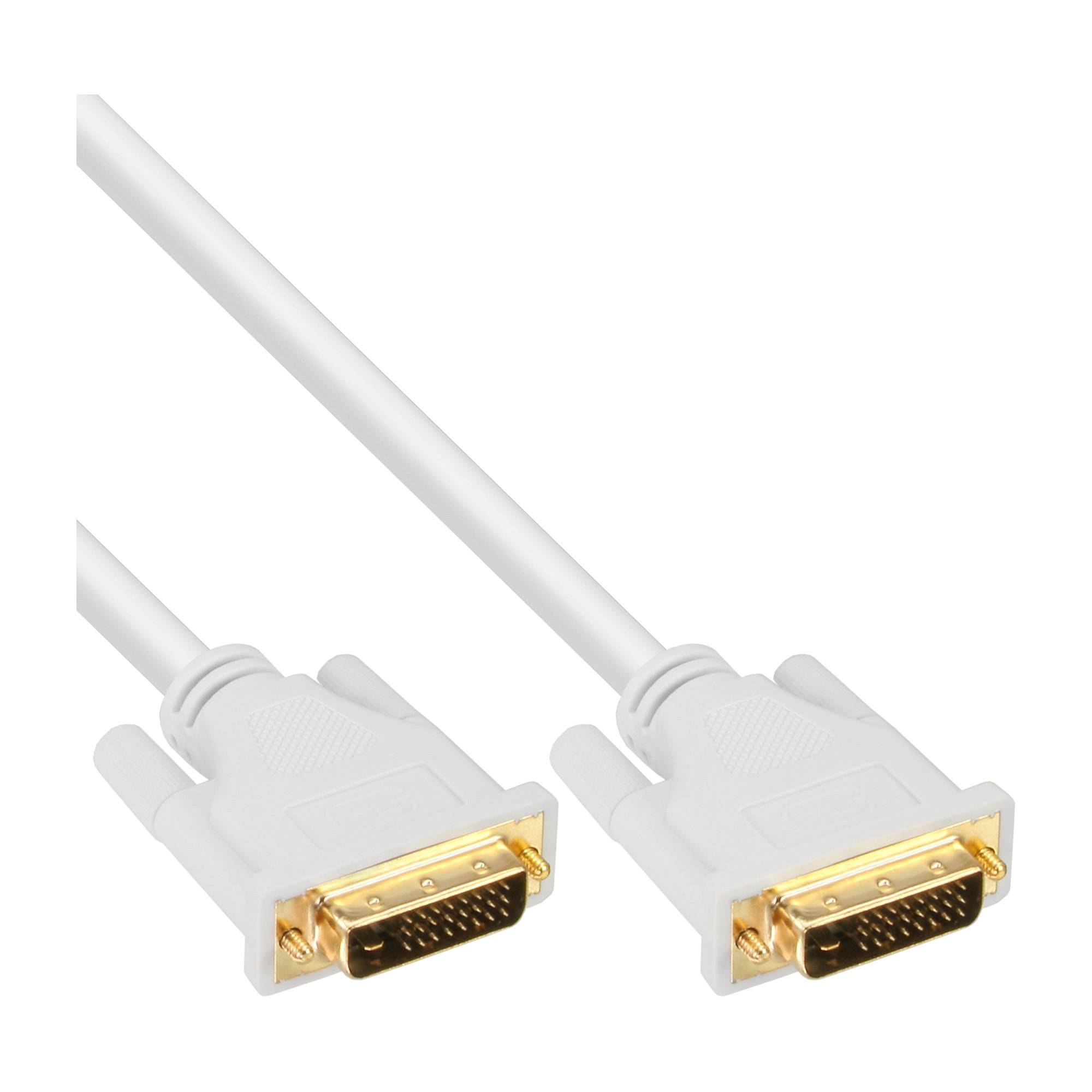 INLINE - DVI-D Kabel - digital 24+1 Stecker / Stecker - Dual Link - weiß / gold - 2m