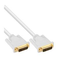 INLINE - DVI-D Kabel - digital 24+1 Stecker / Stecker - Dual Link - weiß / gold - 3m