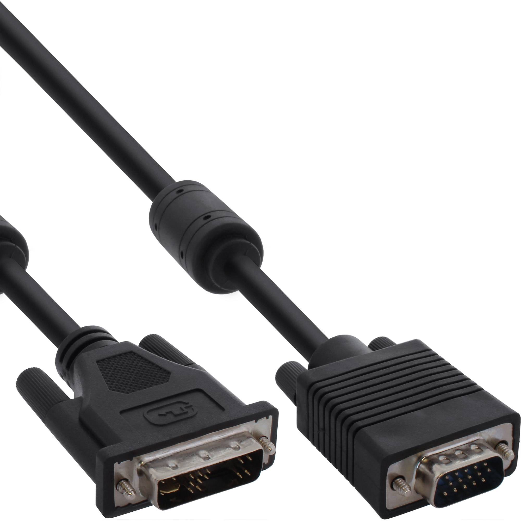 INLINE - DVI-A Kabel - analog 12+5 Stecker auf 15pol HD Stecker VGA - 3m