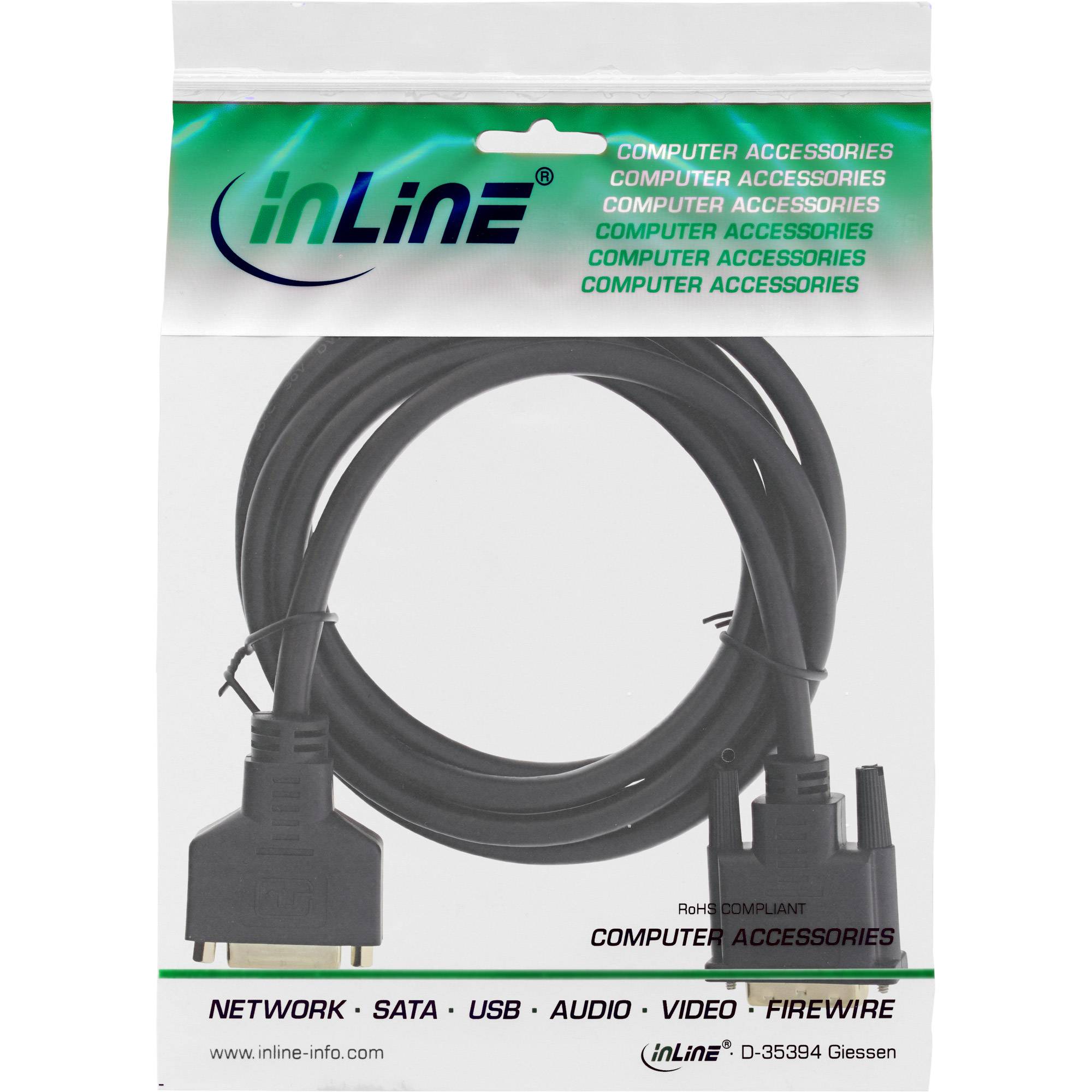 INLINE - DVI-D Verlängerung Premium - digital 24+1 Stecker / Buchse - Dual Link - 3m