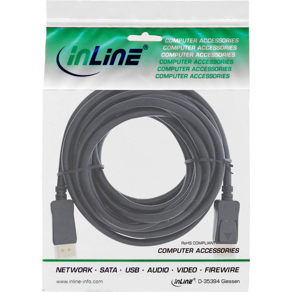 INLINE - DisplayPort 1.4 Kabel - 8K4K - schwarz - vergoldete Kontakte - 5m
