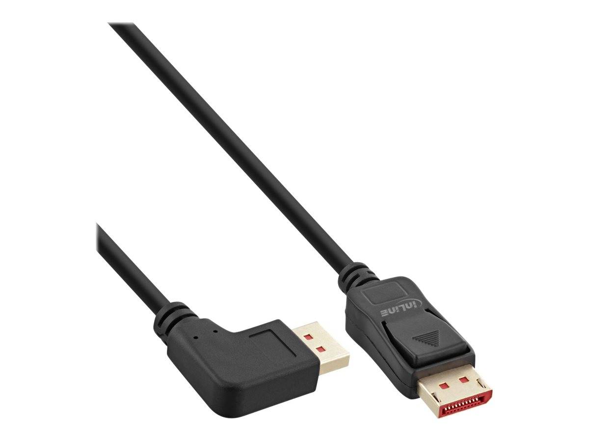 INLINE - DisplayPort 1.4 Kabel - 8K4K - links gewinkelt - schwarz/gold - 1m