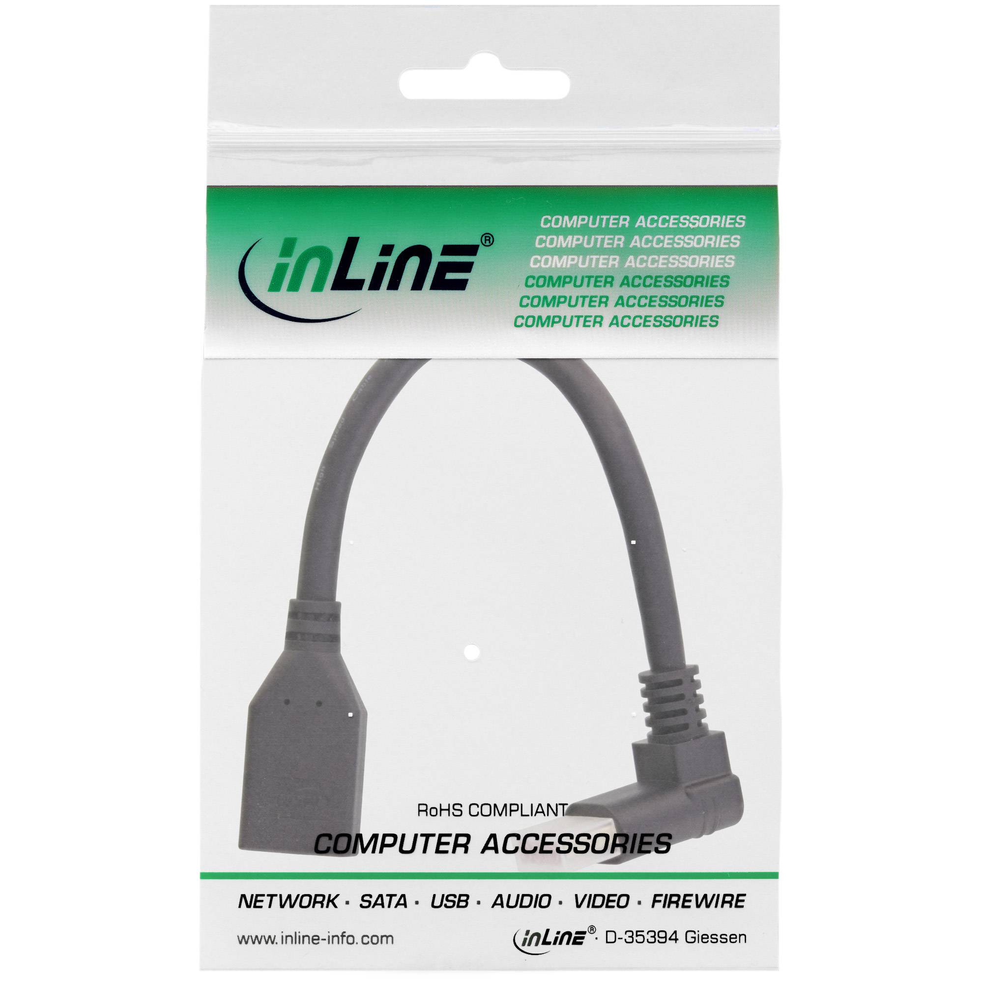 INLINE - DisplayPort 1.4 Adapterkabel ST/BU - 8K4K - nach oben gewinkelt