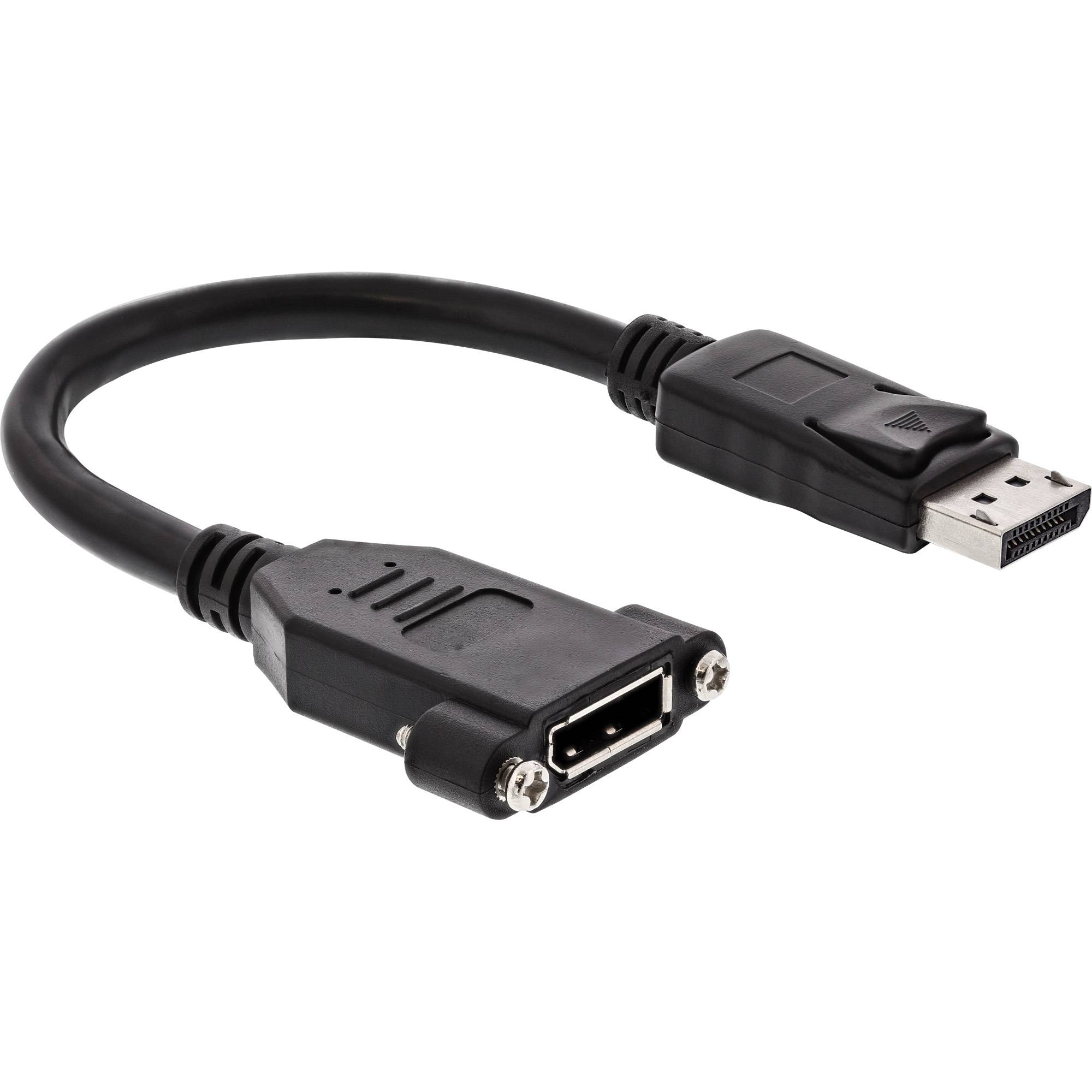 INLINE - DisplayPort Adapterkabel - DisplayPort Stecker auf Einbaubuchse - 0,2m
