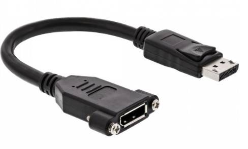 INLINE - DisplayPort Adapterkabel - DisplayPort Stecker auf Einbaubuchse - 0,2m