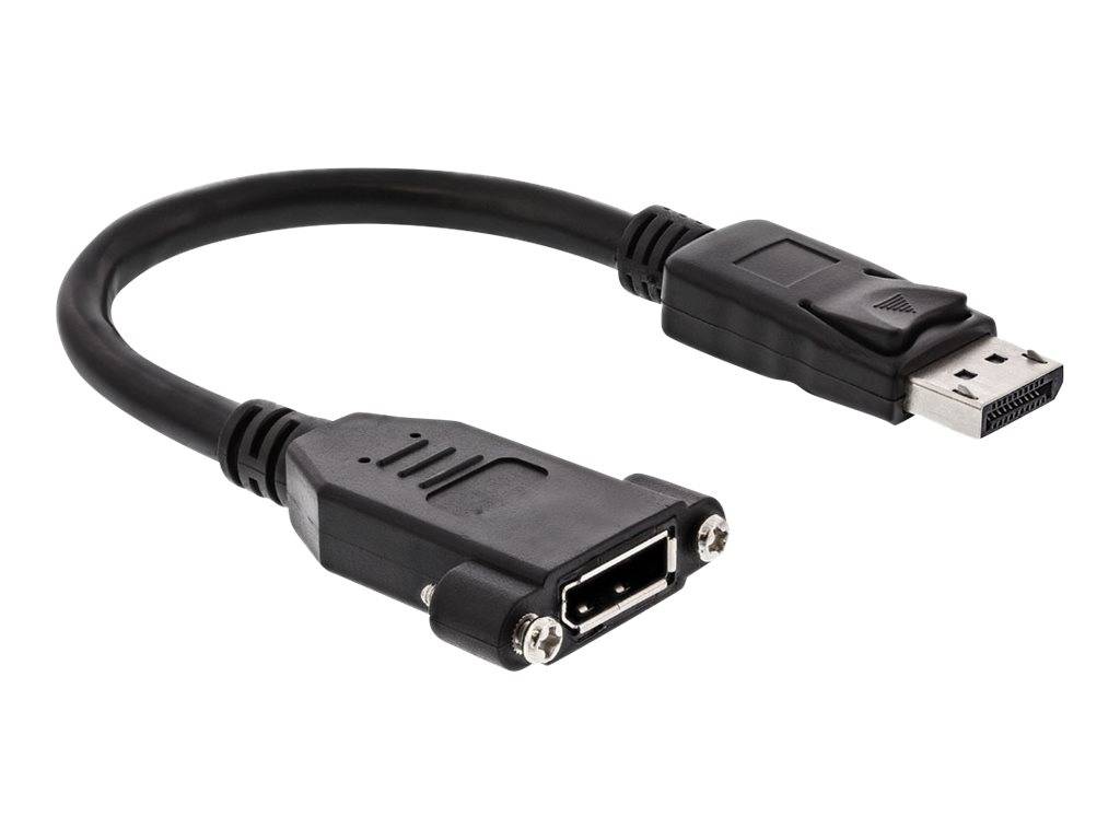 INLINE - DisplayPort Adapterkabel - DisplayPort Stecker auf Einbaubuchse - 0,2m