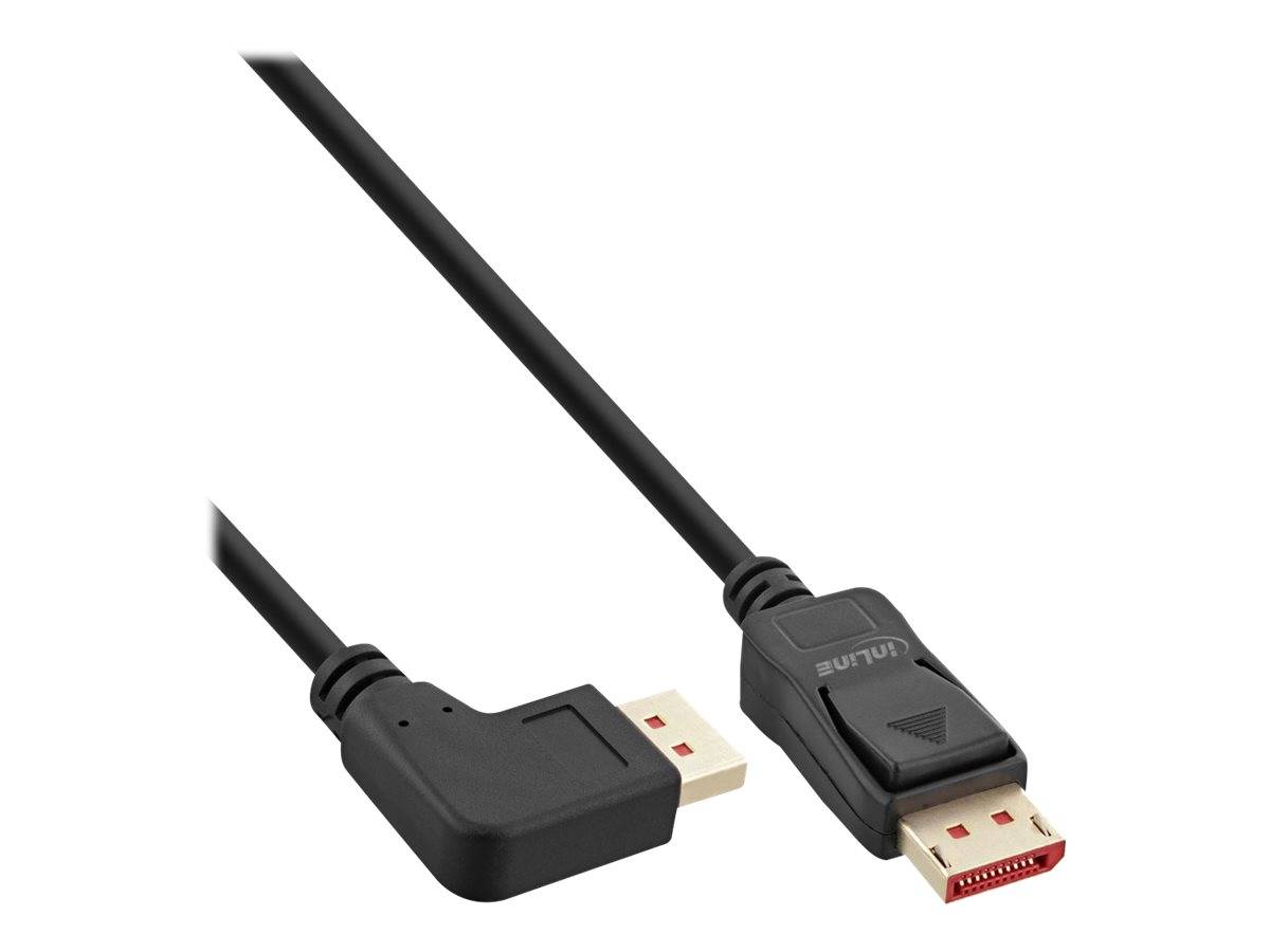 INLINE - DisplayPort 1.4 Kabel - 8K4K - links gewinkelt - schwarz/gold - 2m