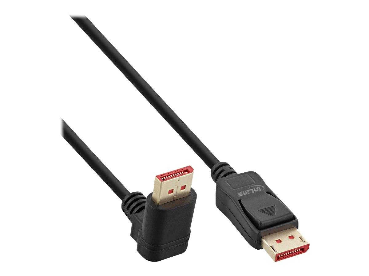 INLINE - DisplayPort 1.4 Kabel - 8K4K - nach oben gewinkelt - schwarz/gold - 2m