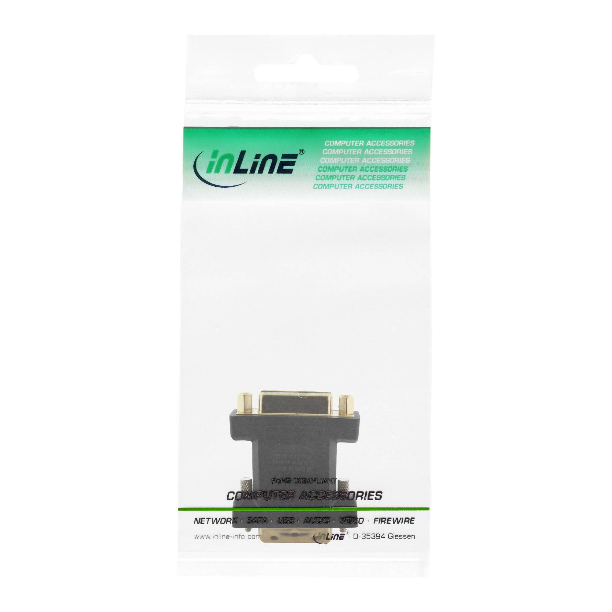 INLINE - DVI-D Adapter - Digital 24+5 Buchse an DVI-D 24+1 Stecker - verg. Kontakte