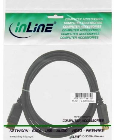 INLINE - DisplayPort Kabel - schwarz - vergoldete Kontakte - 0,5m
