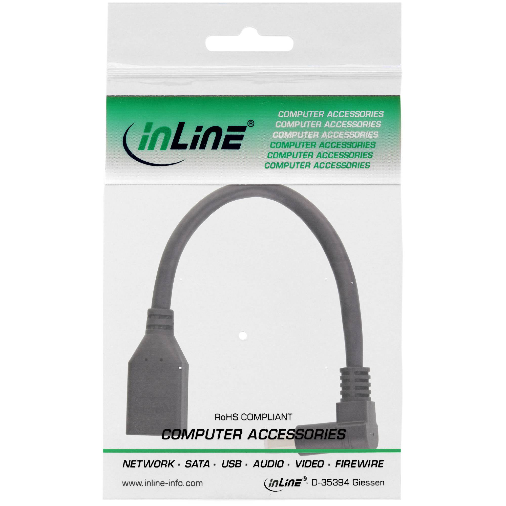 INLINE - DisplayPort 1.4 Adapterkabel ST/BU - 8K4K - nach unten gewinkelt