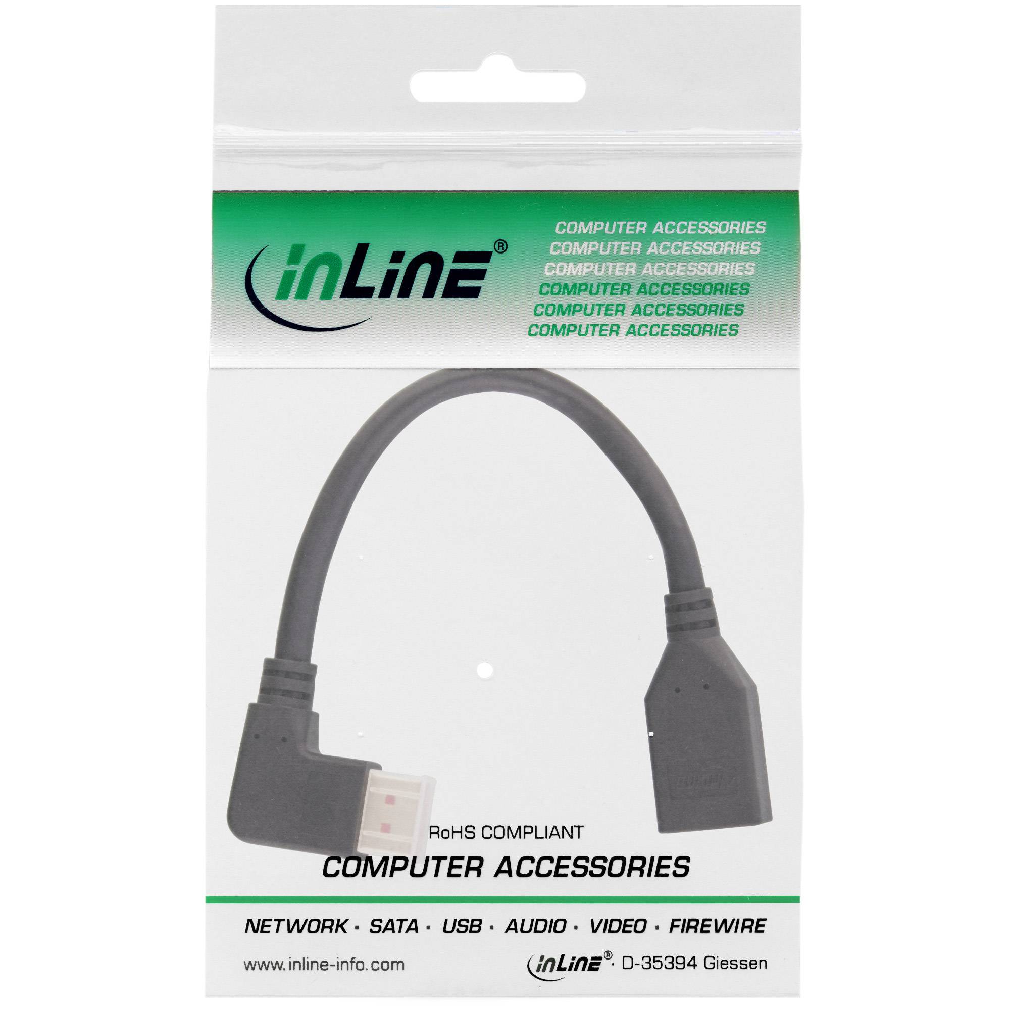 INLINE - DisplayPort 1.4 Adapterkabel ST/BU - 8K4K - links gewinkelt
